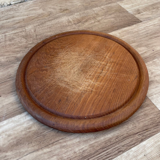 Vintage French Wooden Cutting Board Round Kitchen Chopping Block 2210249 Antique