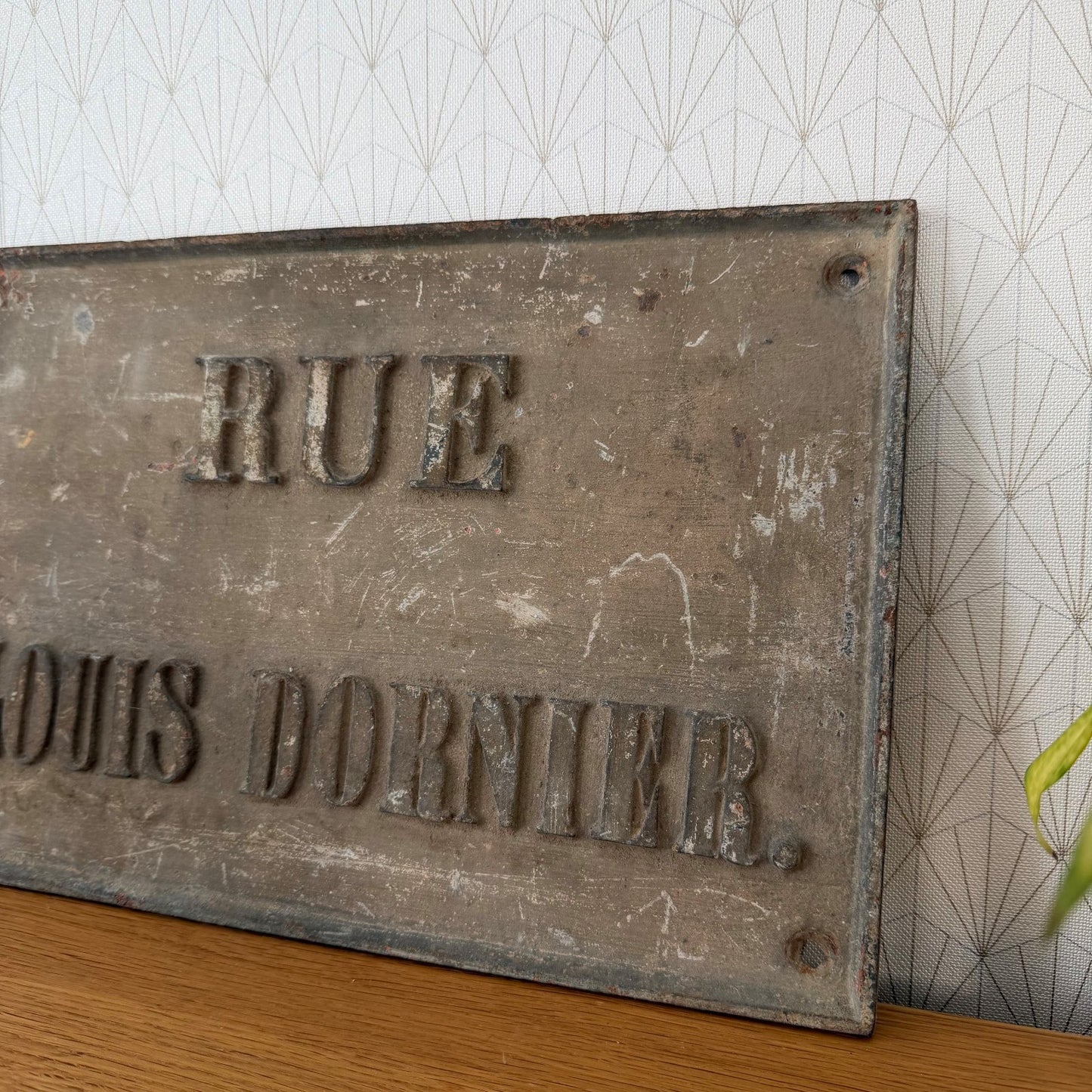 Antique French Cast Iron Street Sign Rue Louis Dornier 0107268 Fleamarketfrance