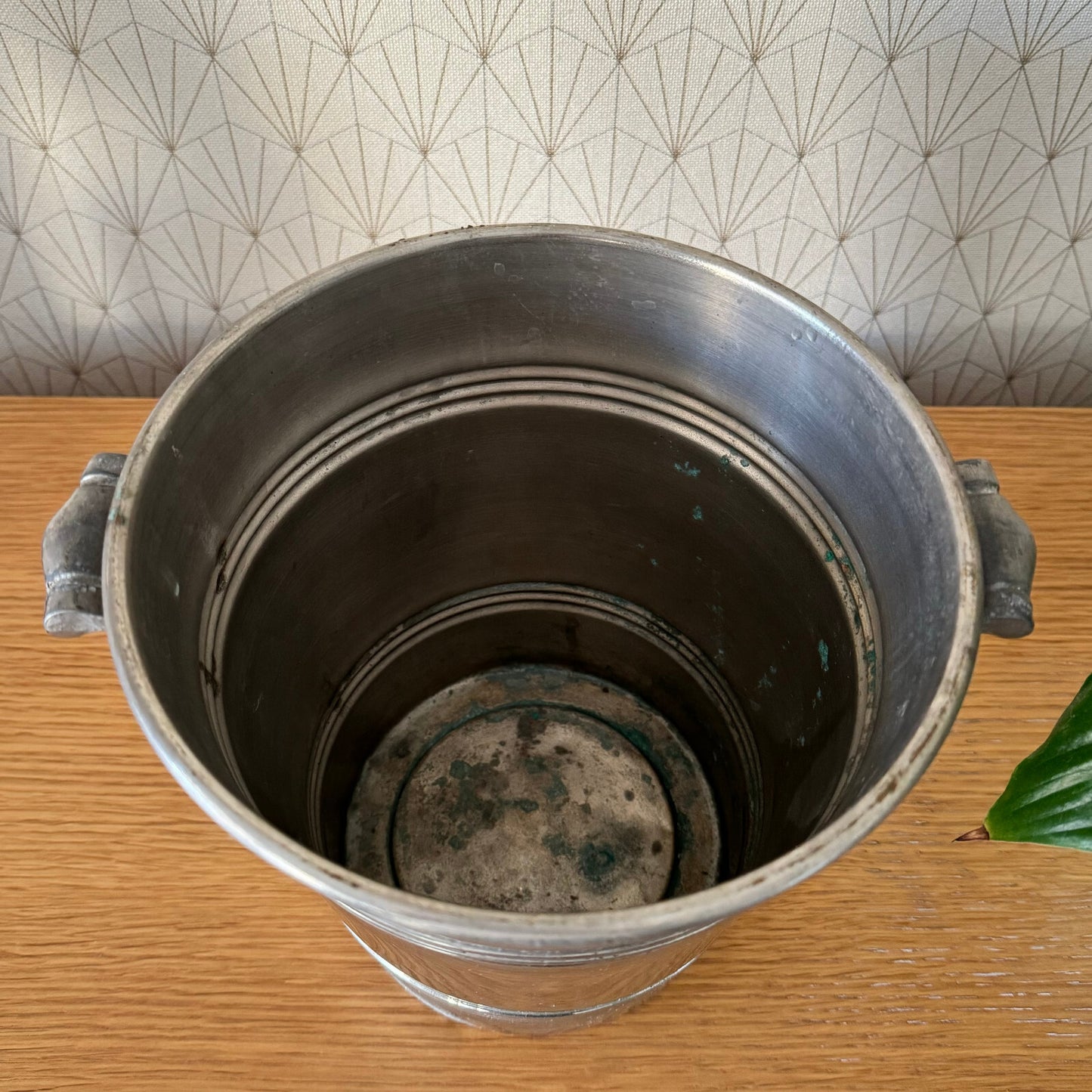French Silverplate Ice Bucket Champagne Cooler Grape Handles 0703241 Fleamarketfrance