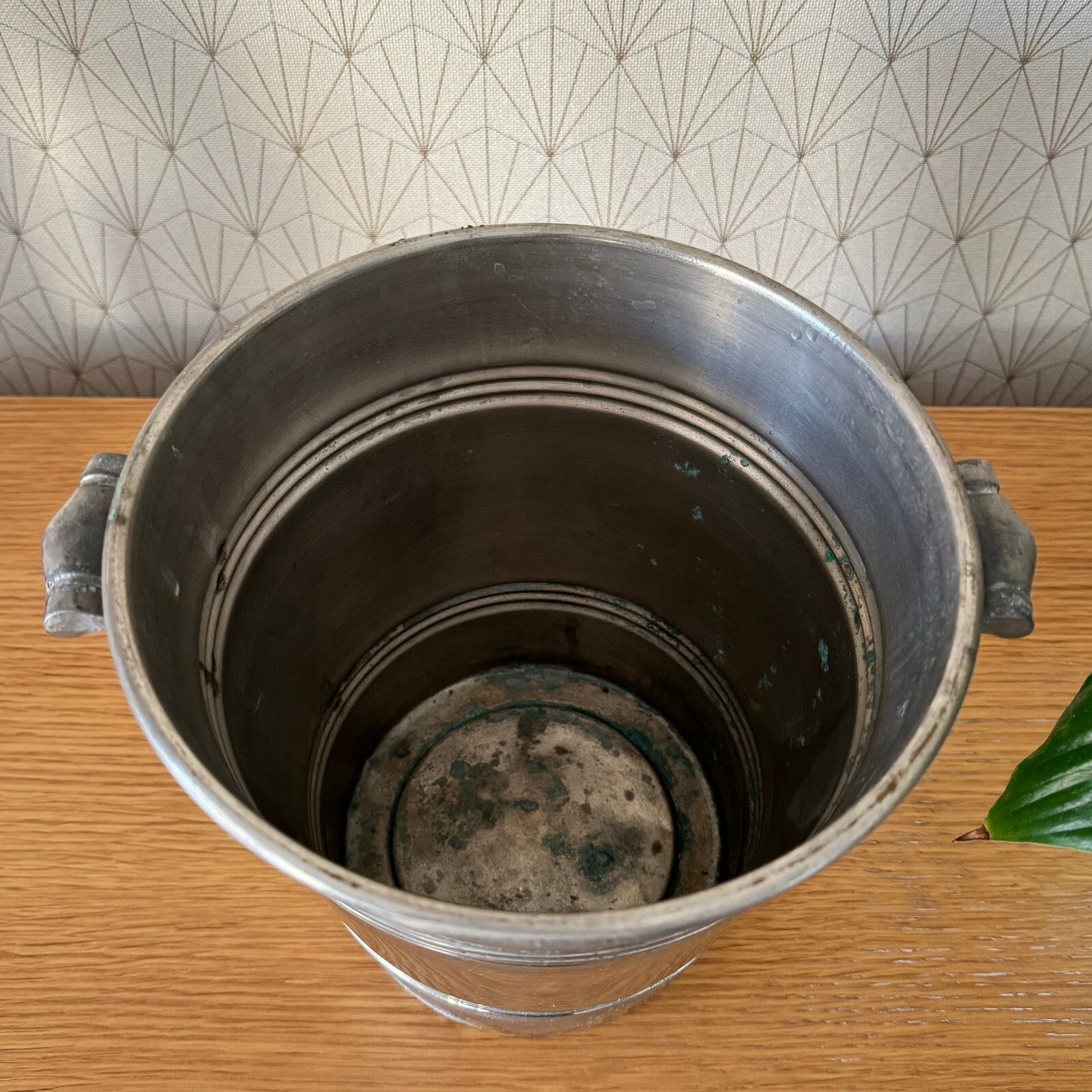 French Silverplate Ice Bucket Champagne Cooler Grape Handles 0703241 Fleamarketfrance
