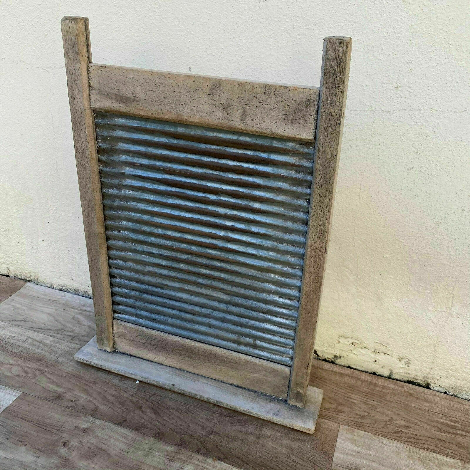 Antique French Washboard Galvanized Metal Wood Primitive Laundry 23072111 Fleamarketfrance