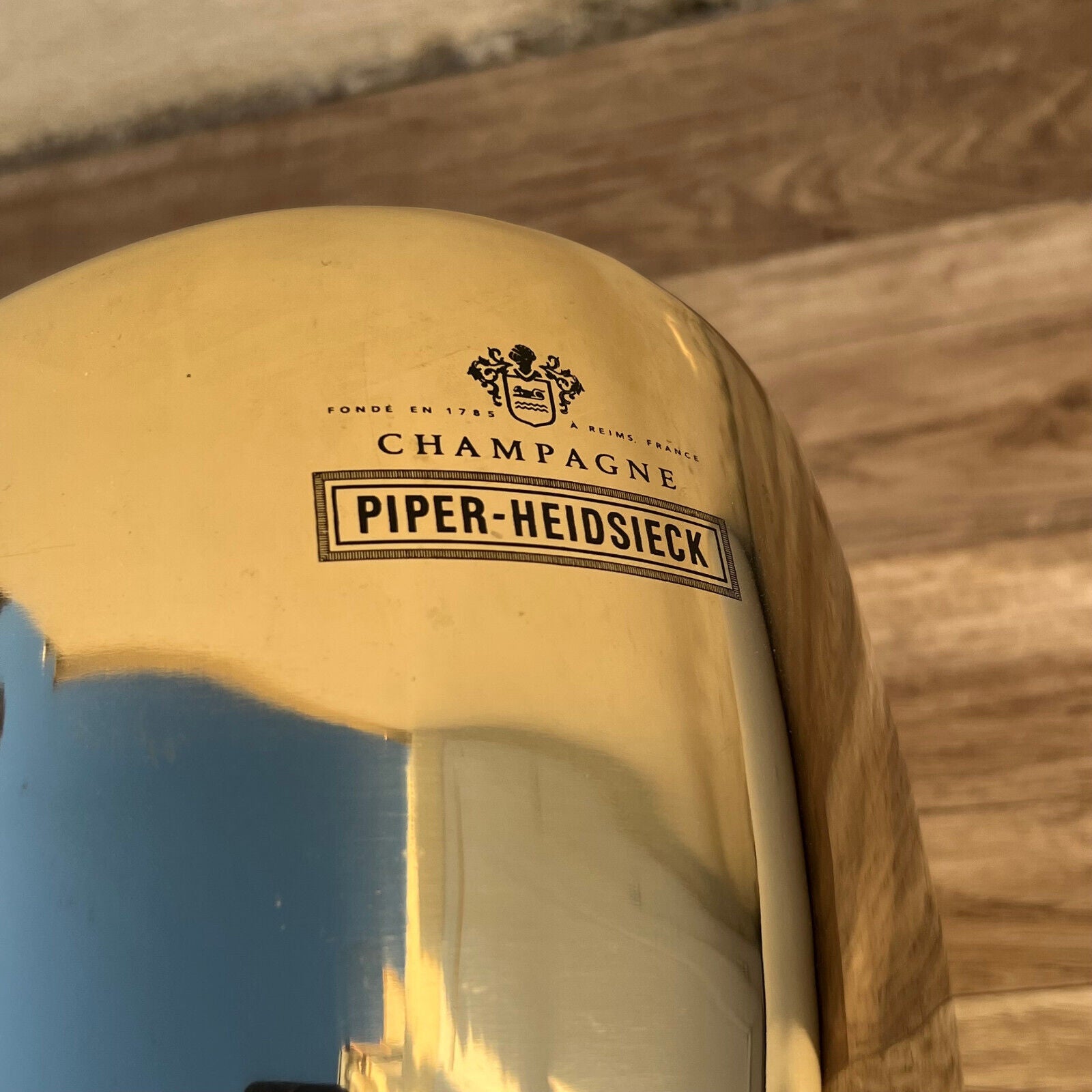 Vintage French Champagne Ice Bucket Cooler RARE PIPER HEIDSIECK GOLD 2710249 MA&DE