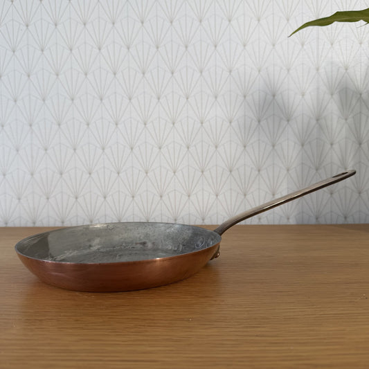 French Copper Pan Sauteuse Chef Tin Lining Vintage Made France 0505268 Unbranded
