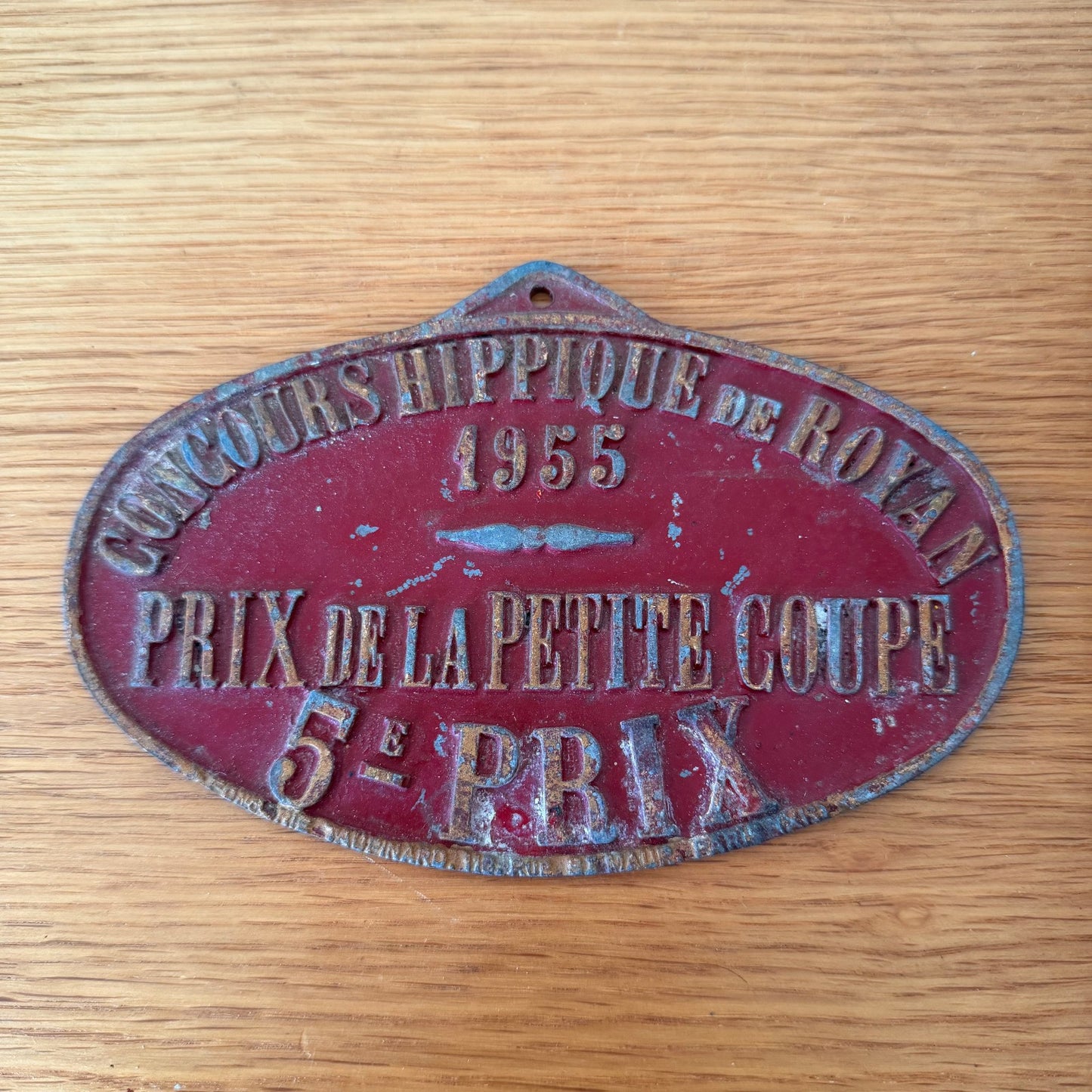 French Vintage Horse Trophy Agriculture Award Plaque 1955 Prize 0802269 Fleamarketfrance