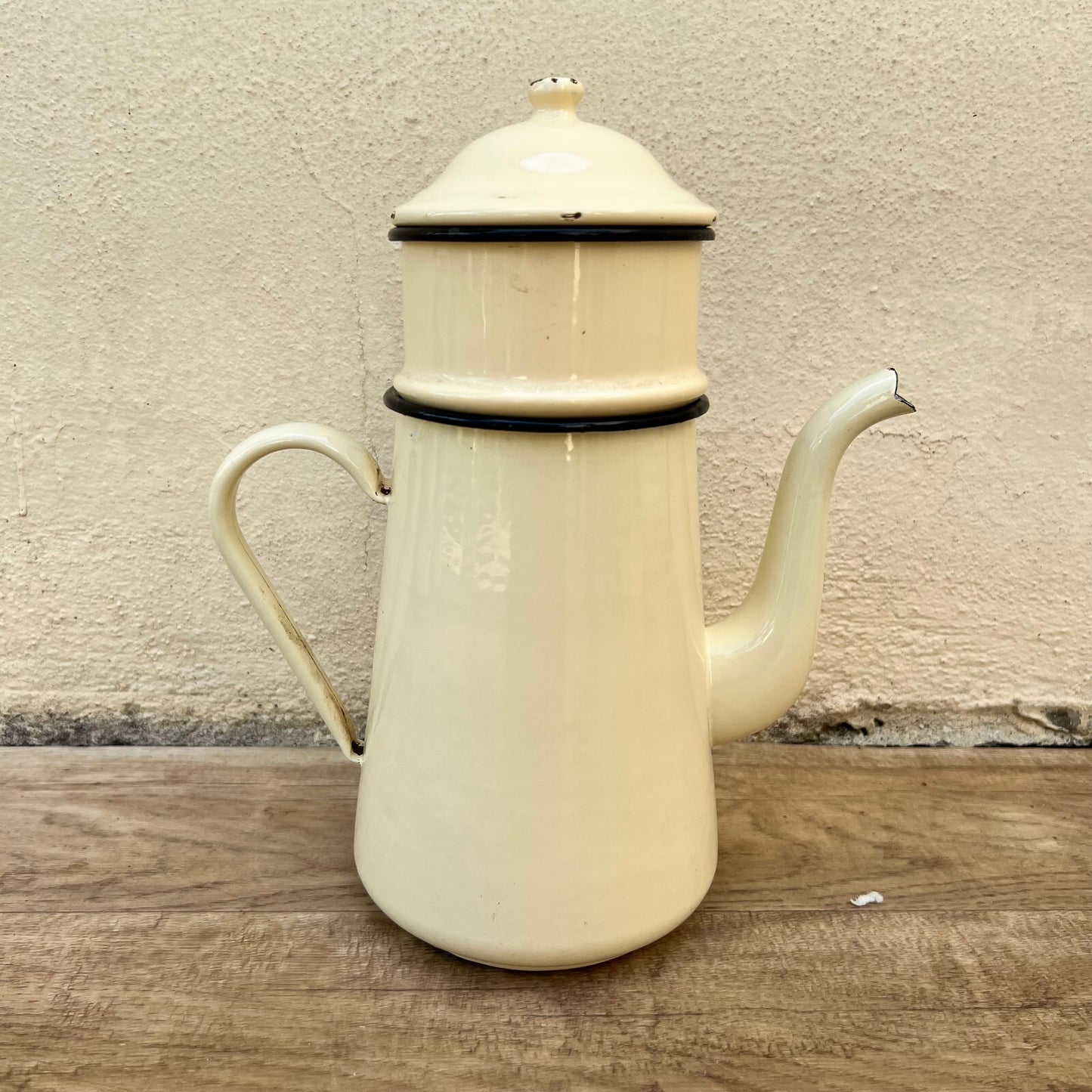French Enamelware Coffee Pot Cream Beige Vintage Kitchen Decor 26052213 Fleamarketfrance