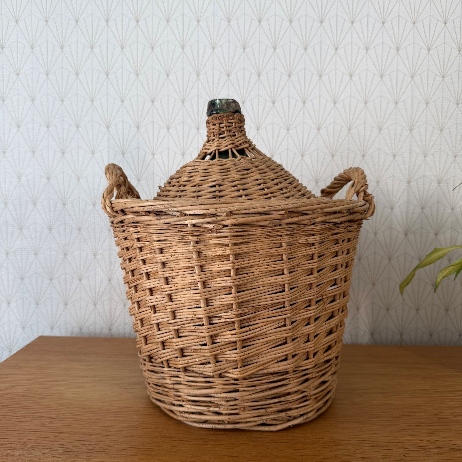 French Vintage Wicker Demijohn Dame Jeanne Rattan Carboy Bonbonne 0107266 Fleamarketfrance