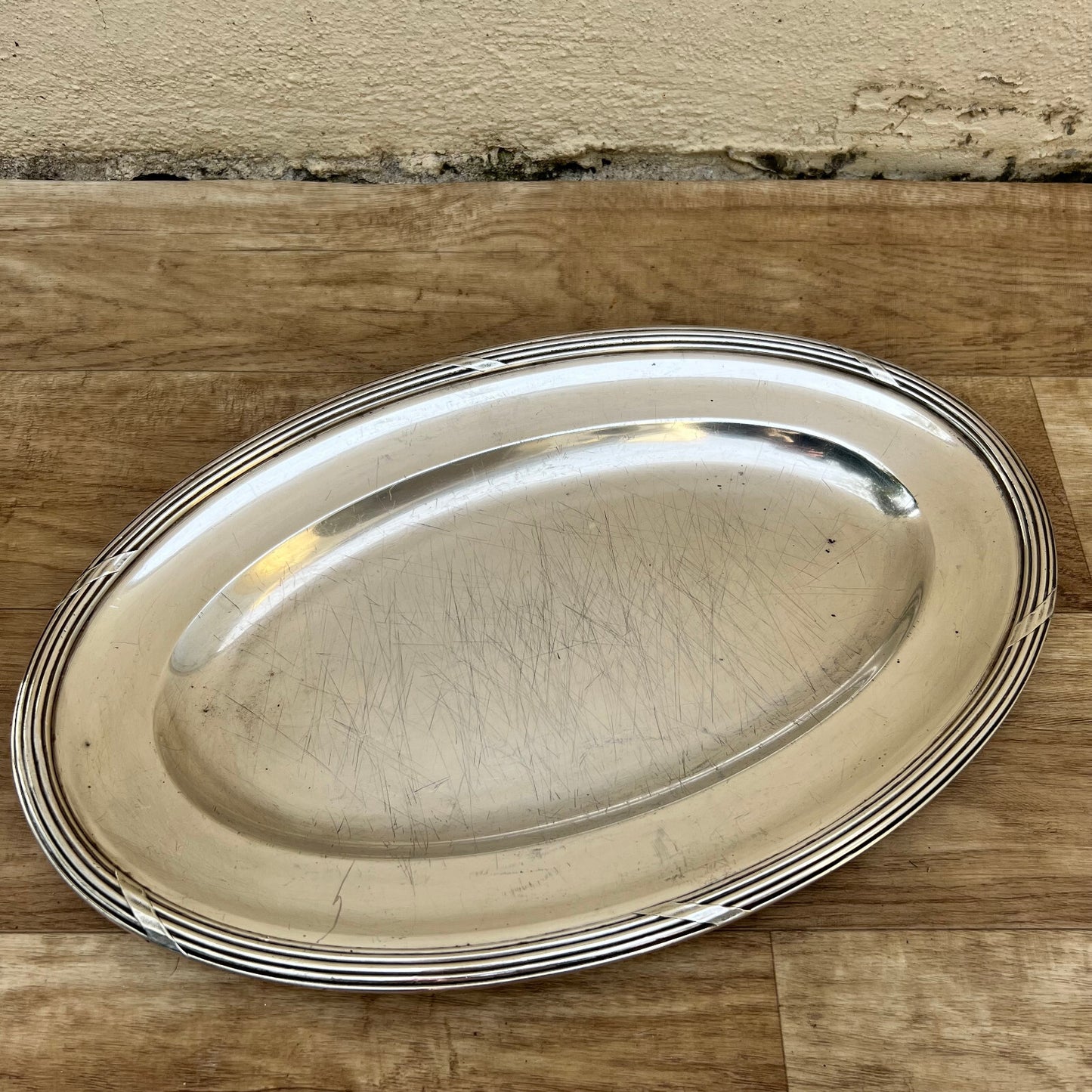 Vintage French ERCUIS Silver Plated Oval Serving Tray 16" 07122214 ERCUIS
