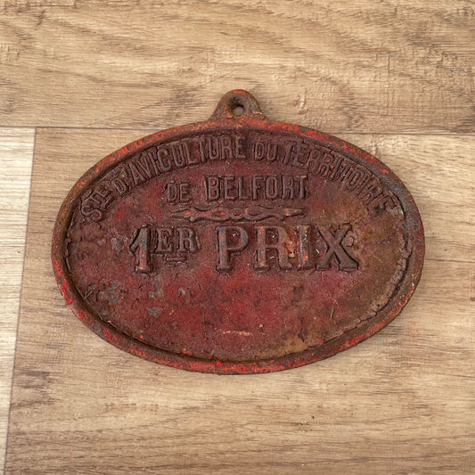 French Agricultural Prize Cast Iron Plaque Belfort Trophy Award 1103253 Fleamarketfrance