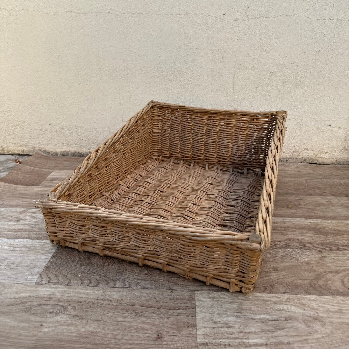 French Wicker Basket Vintage rattan bakery display bread 03092414 - Fleamarketfrance