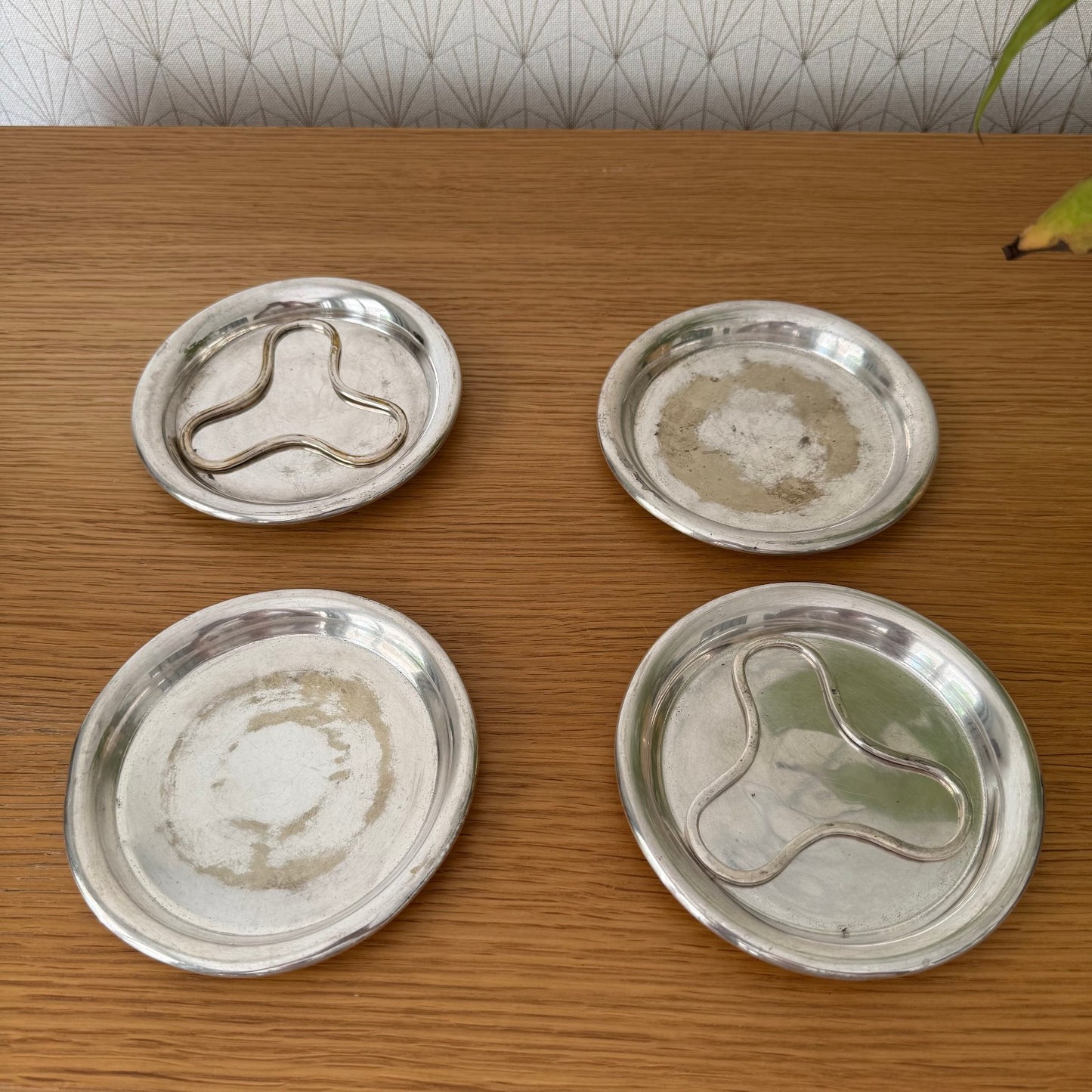 4 CHRISTOFLE Vintage Christofle Silverplate Wine/Bottle Coasters 02112516