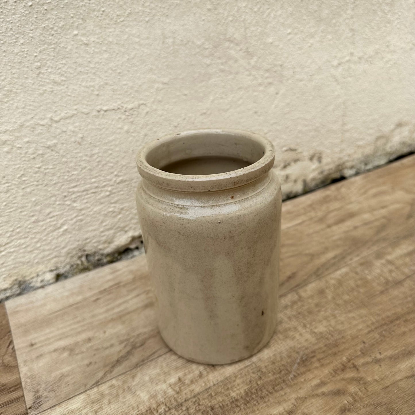 HANDMADE GLAZED GREY FRENCH CONFIT JAM POT SMALL STONEWARE 5 1/2" 1105237 Unmarked