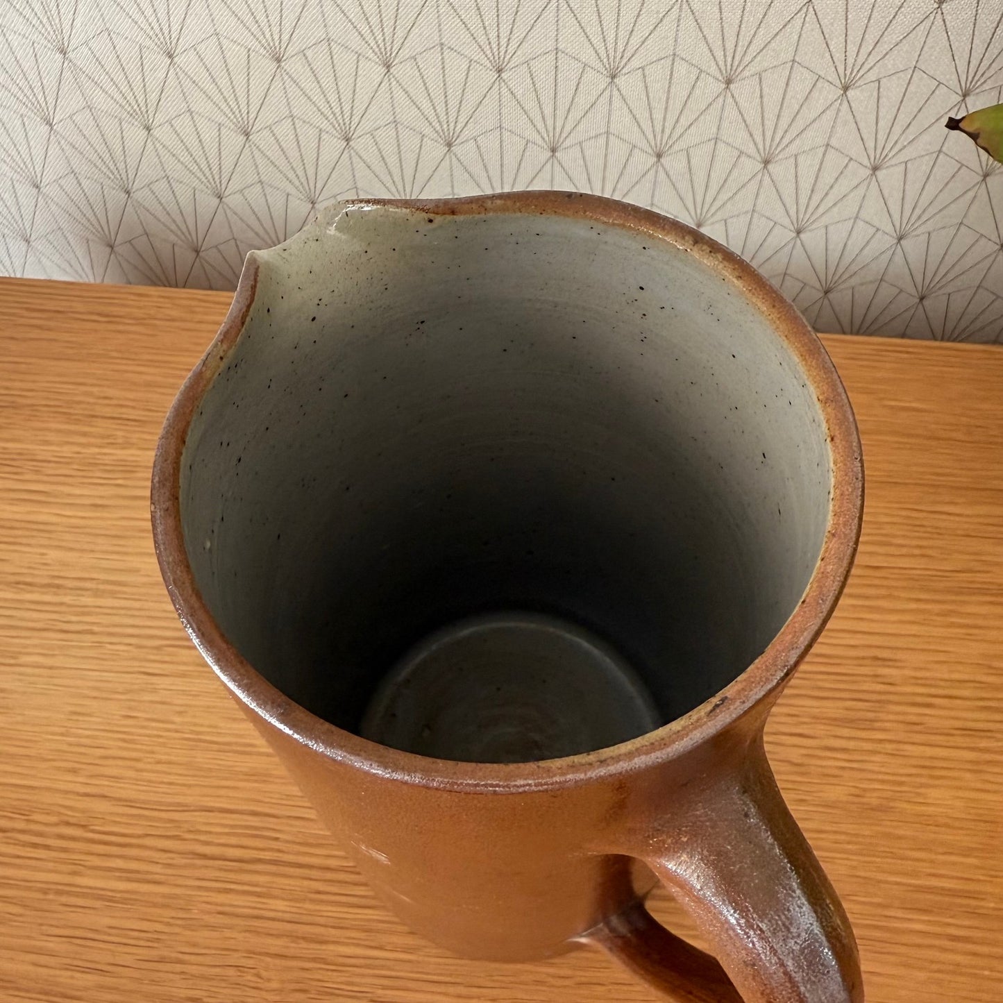 French Stoneware Pitcher Brown Ceramic Water Jug Vintage 9.75" 2608254 Fleamarketfrance : French vintage and antique decor