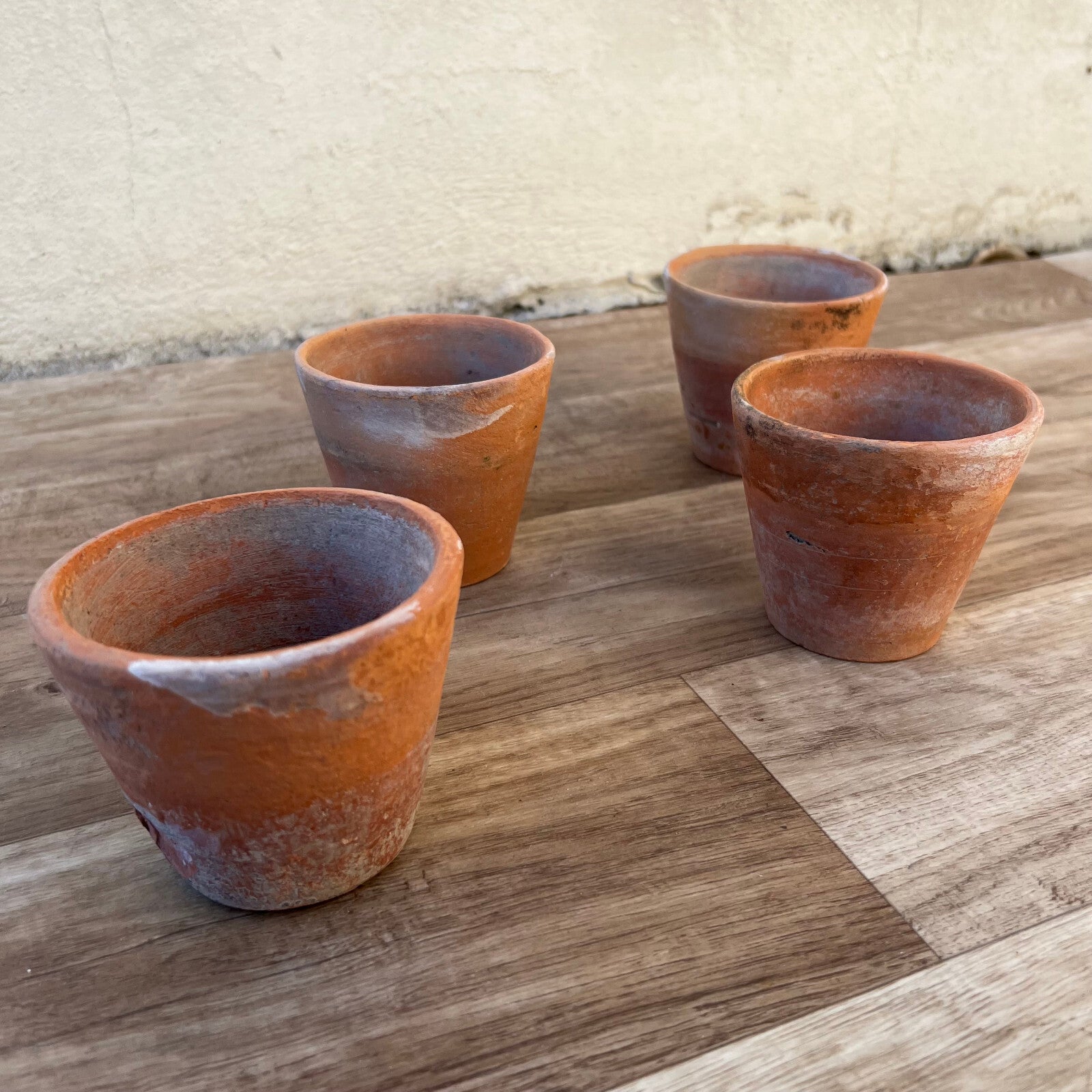 French Terracotta Pots Set 4 Vintage Planters Terra Cotta 60s 10122215 Fleamarketfrance