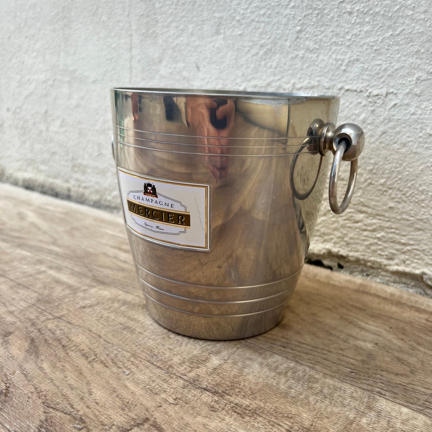 Vintage French Champagne Bucket MERCIER Stainless Steel Ice Cooler 0210224 MERCIER