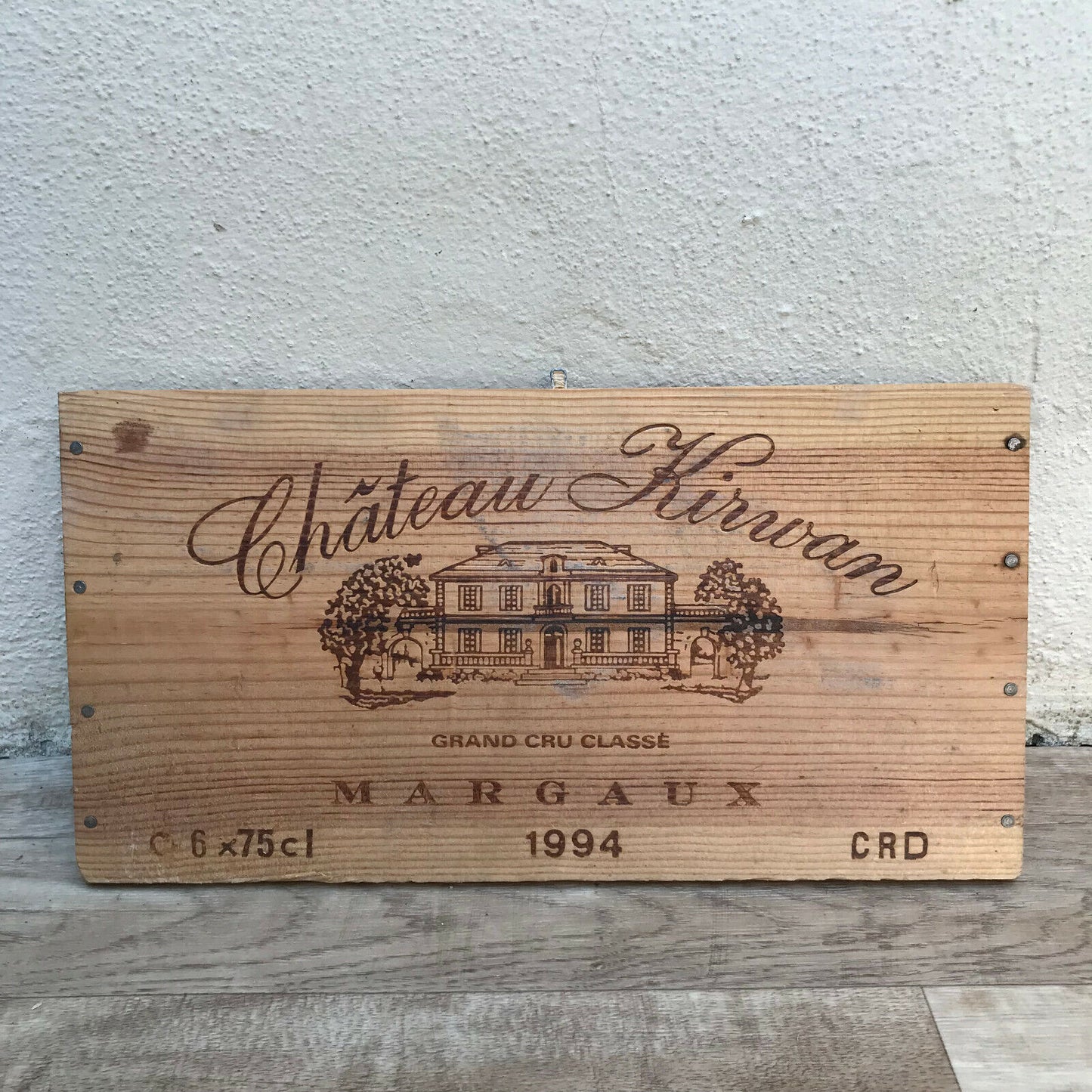 Wine Wood Crate Box Panel Vintage French wall sign KIRVAN 08032214 - Fleamarketfrance