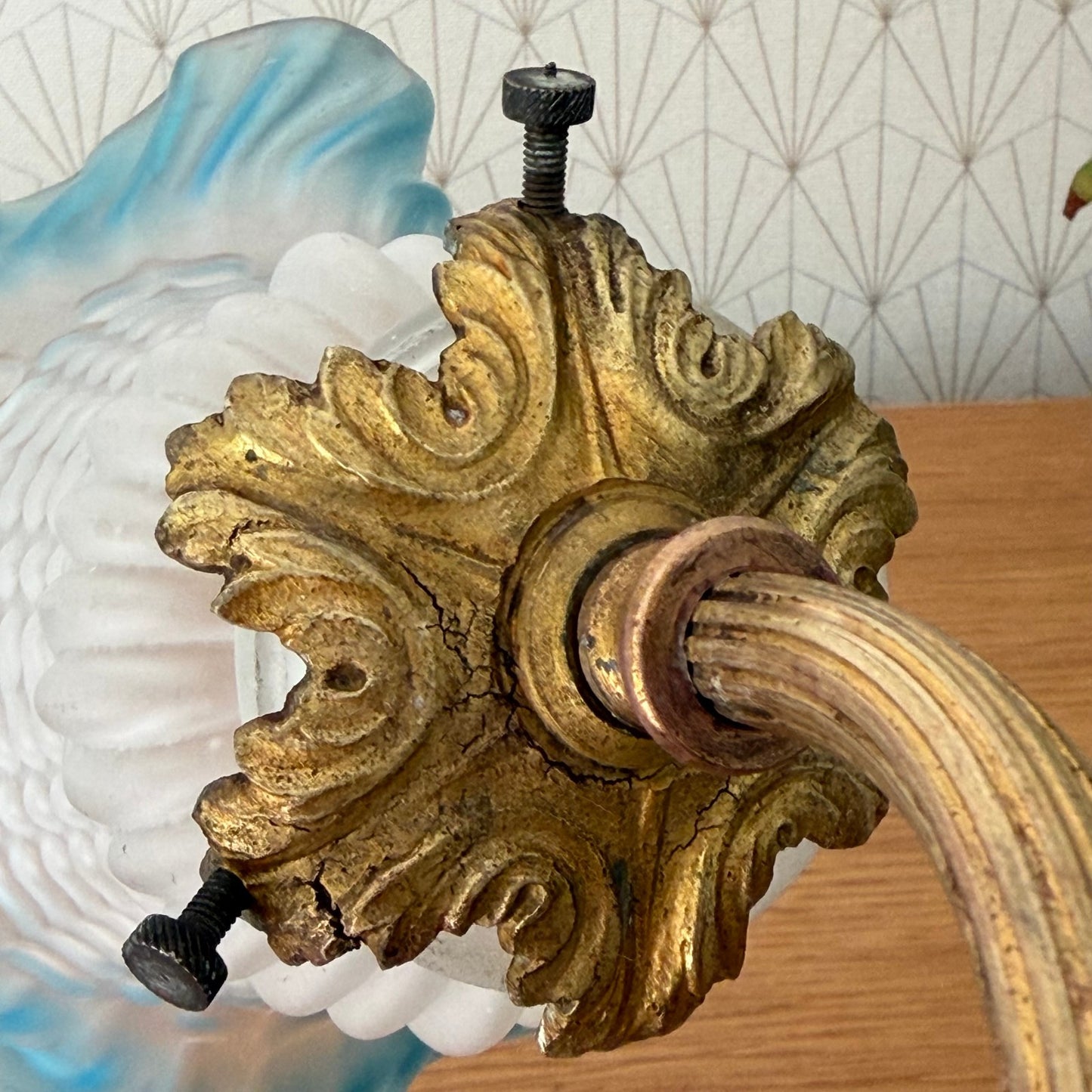 Vintage French Swan Neck 19 th Century Gas Light Wall Scones Solid Brass 2010259