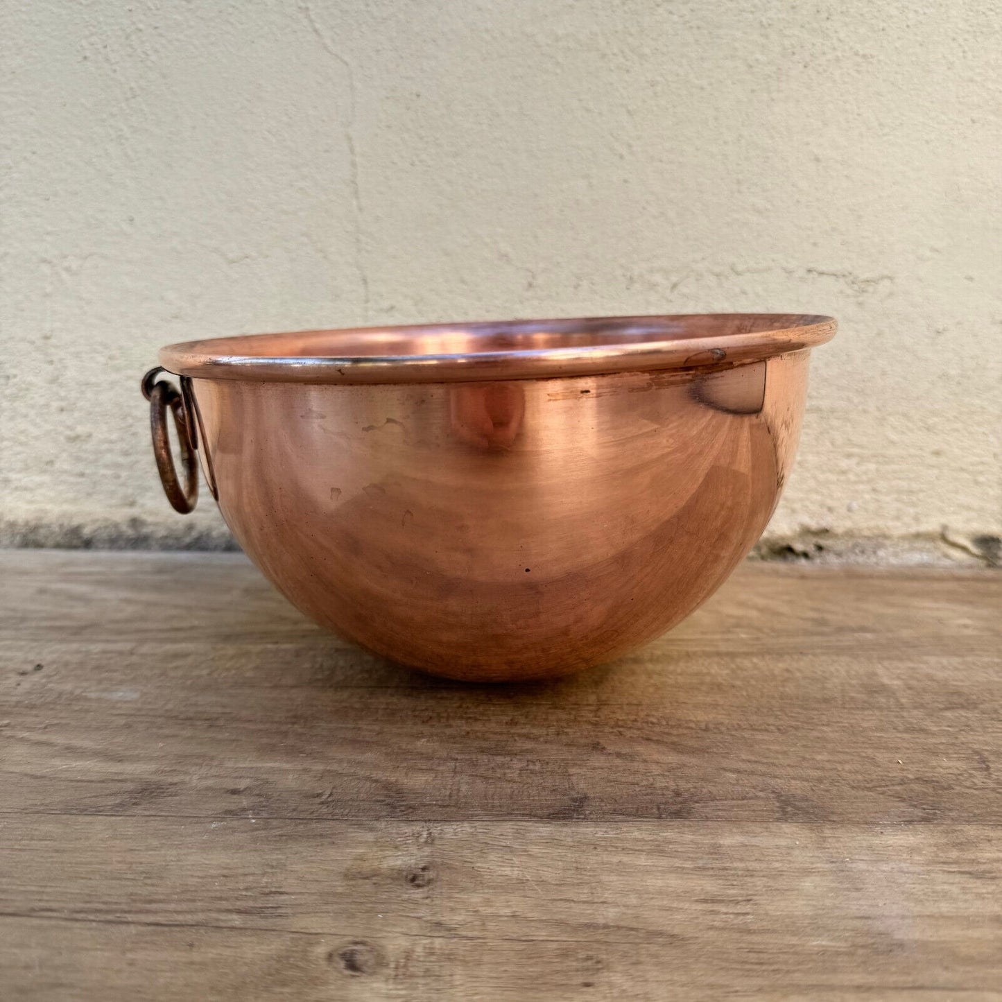 Antique Copper French Mixing Bowl Cul de Poule MAUVIEL FRANCE VILLEDIEU  1206249 - Fleamarketfrance