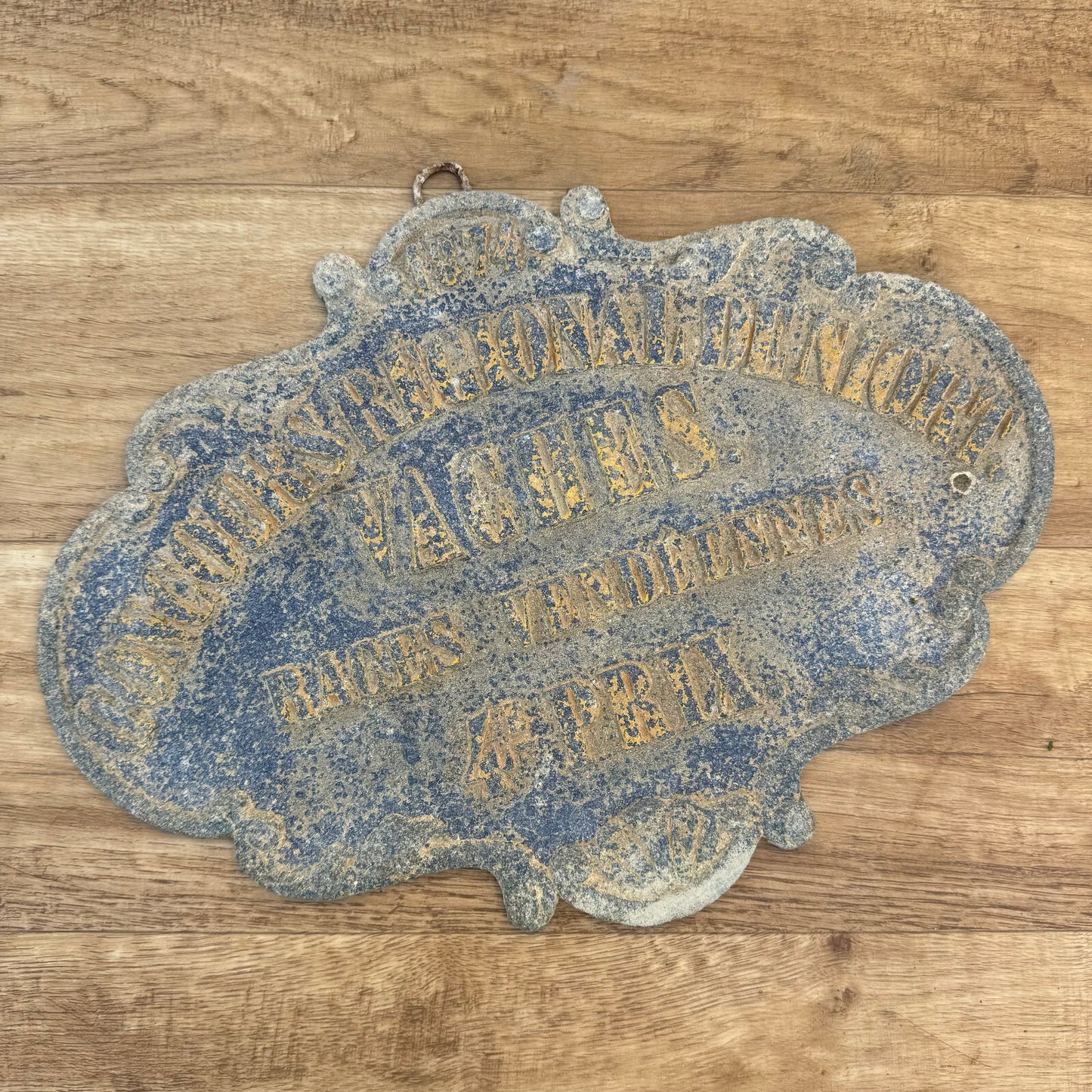 French Antique Agricultural Trophy Plaque 1874 Farm Award Metal 2507244 Fleamarketfrance