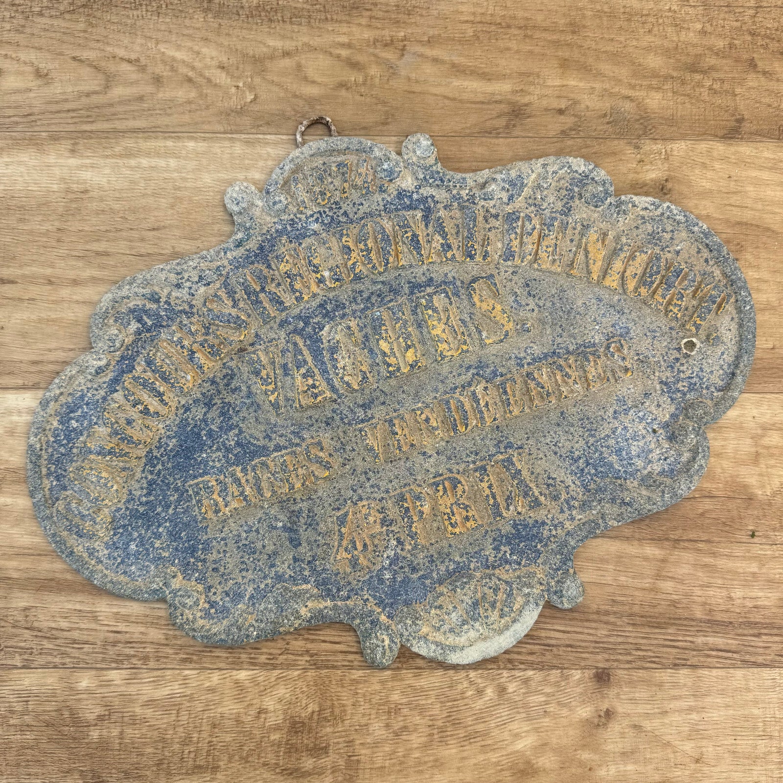 French Antique Agricultural Trophy Plaque 1874 Farm Award Metal 2507244 Fleamarketfrance