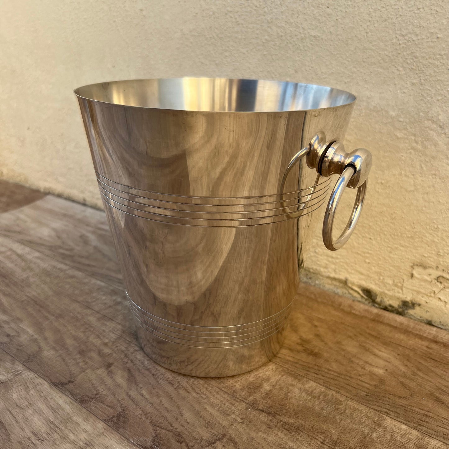 French Silverplate Champagne Bucket Ice Cooler Ring Handles Vintage 09032511 Fleamarketfrance