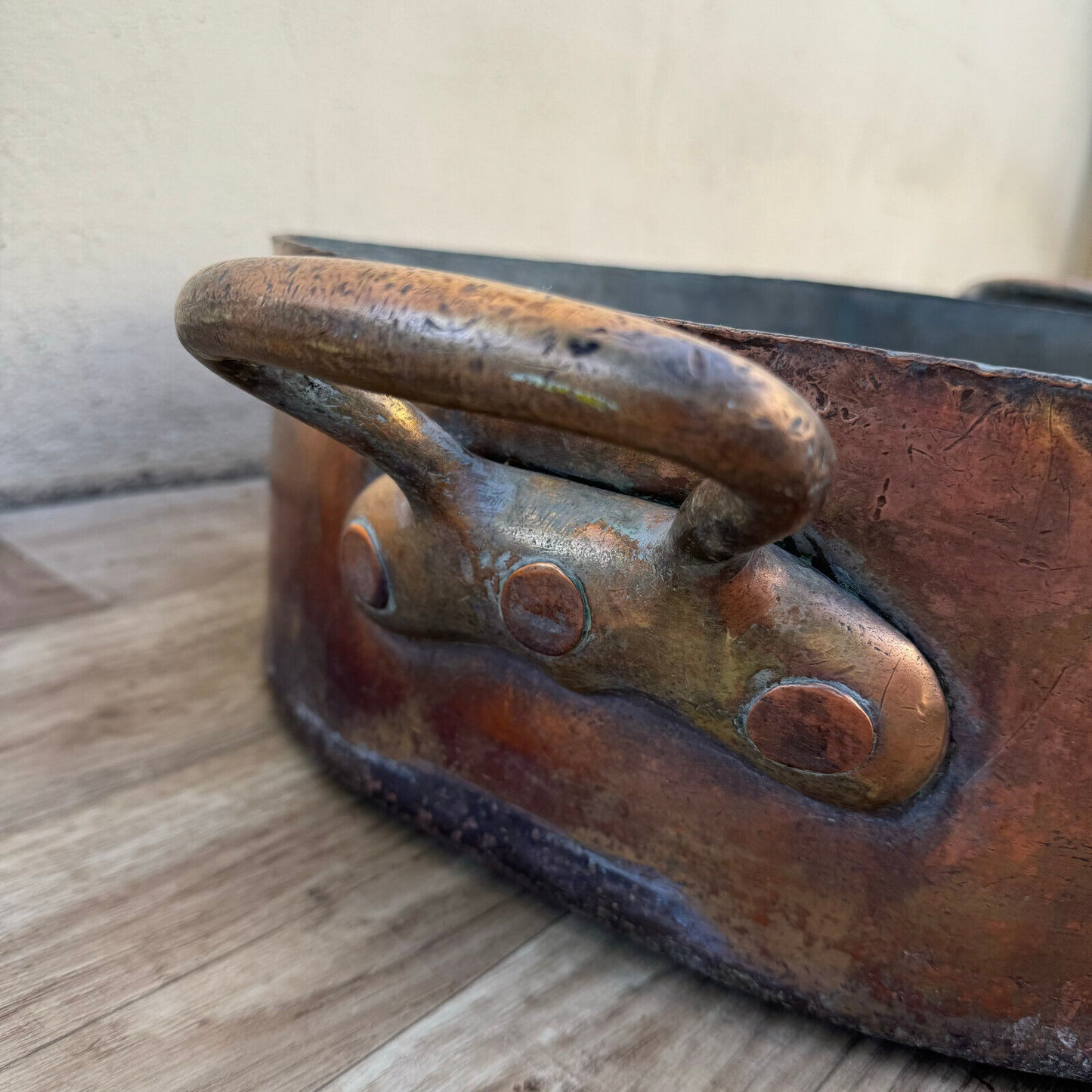 HUGE French stock pot antique Copper Cookware Gaillard PARIS 20 1/2" 0407242 - Fleamarketfrance