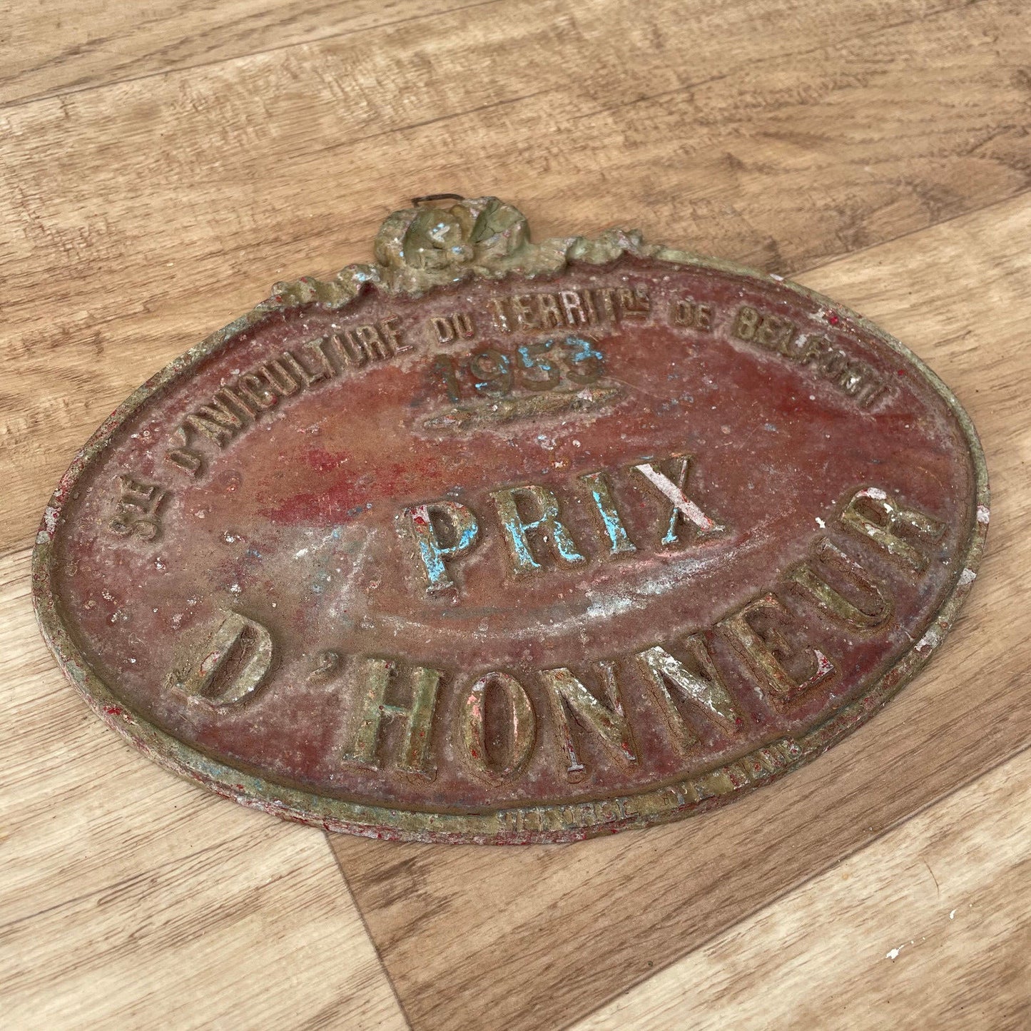 FRENCH VINTAGE AGRICULTURE PLAQUE TROPHY AWARD ANIMALS PRIZE SIGN 1103257 Fleamarketfrance