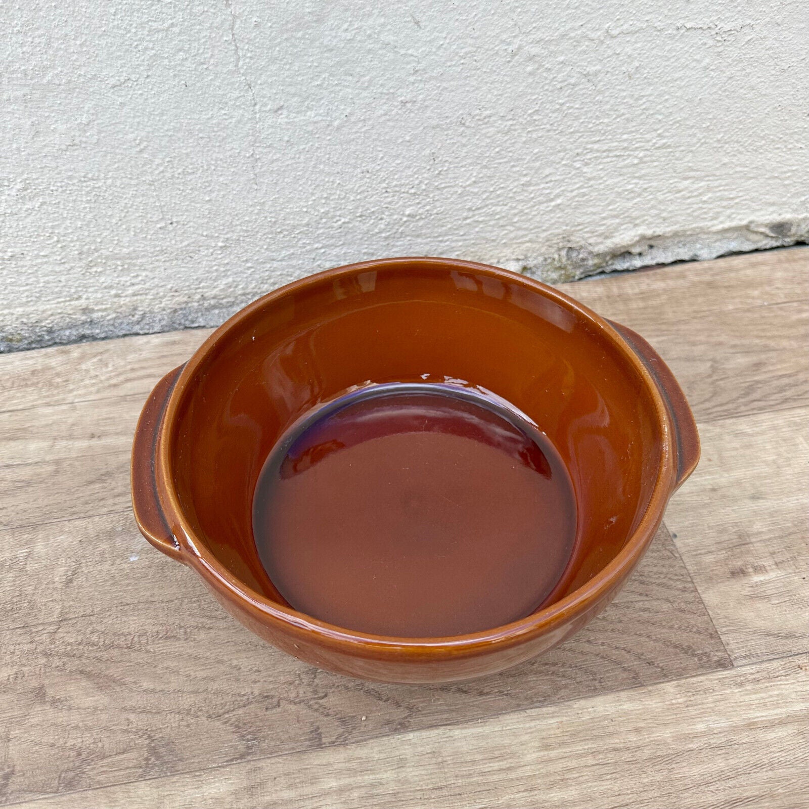 VINTAGE FRENCH DIGOIN GLAZED STONEWARE SALAD MIXING BOWL TERRINE 9" 12092429 - Fleamarketfrance