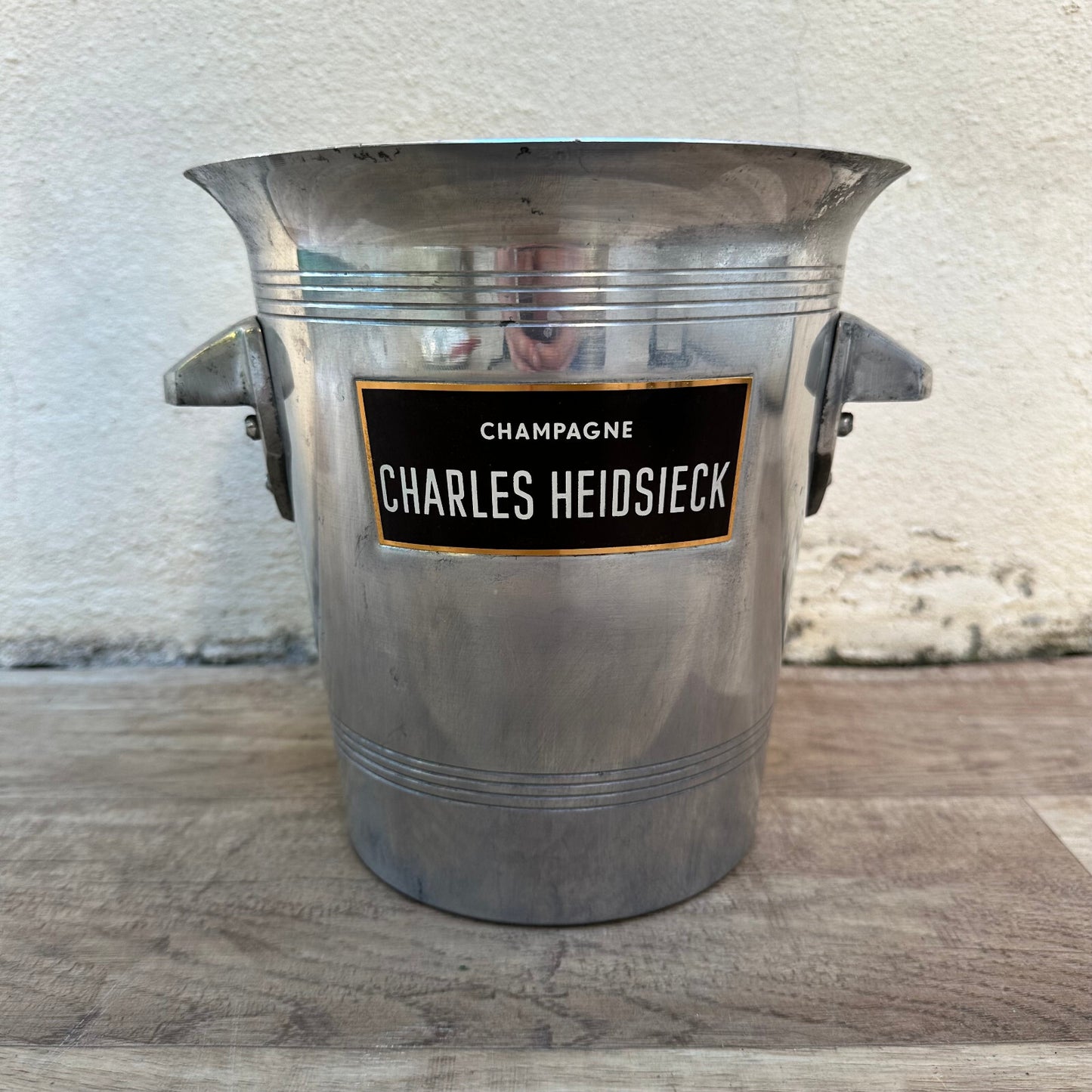 Vintage French Charles Heidsieck Champagne Ice Bucket Silver Metal 21092316 Fleamarketfrance