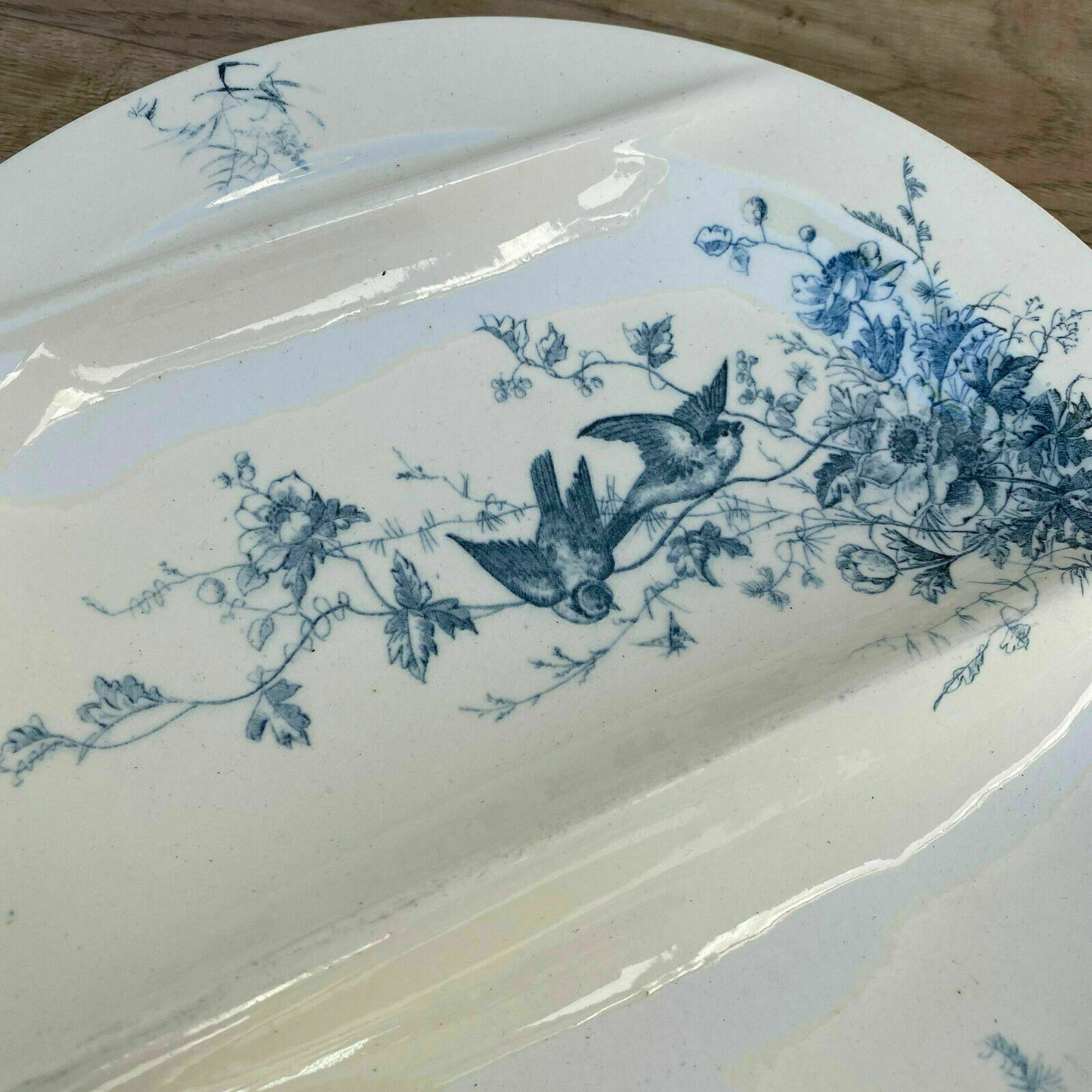 VINTAGE FRENCH ASPARAGUS PLATE LONGWY 3110211 - Fleamarketfrance