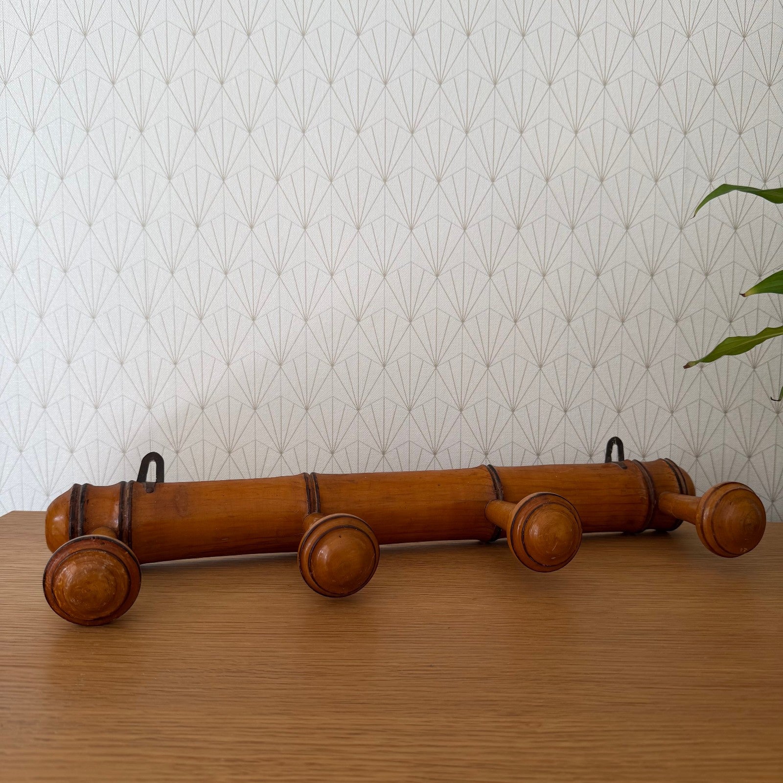 Antique French Coat Hook Hat 4 Pegs Hanger Faux Bamboo rack 0810256 Unbranded