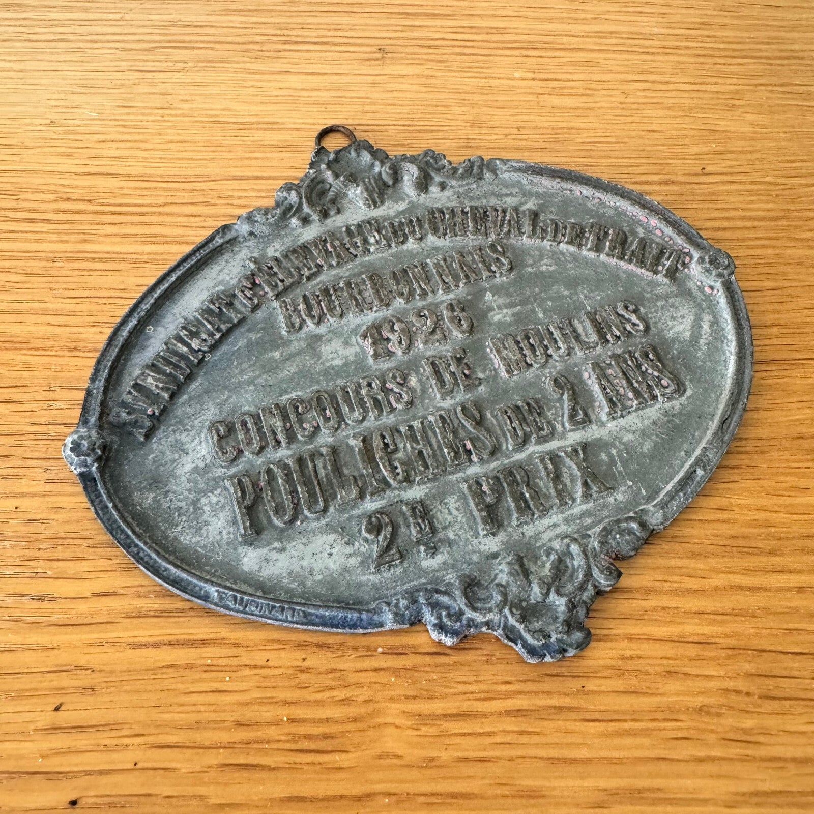 FRENCH VINTAGE AGRICULTURE PLAQUE TROPHY AWARD ANIMALS PRIZE SIGN 1926 1906247 Fleamarketfrance