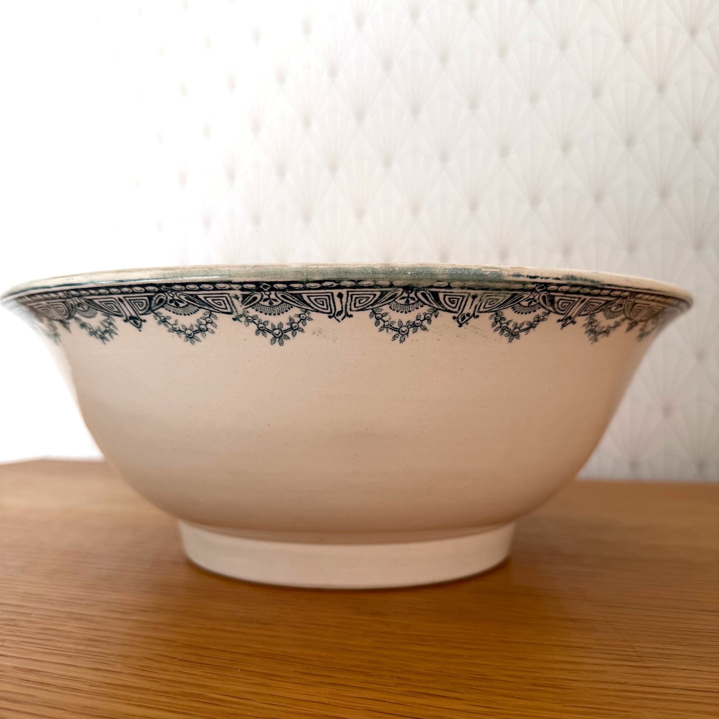 French Terre de fer Tian Fruits mixing bowl Stamped 2210255