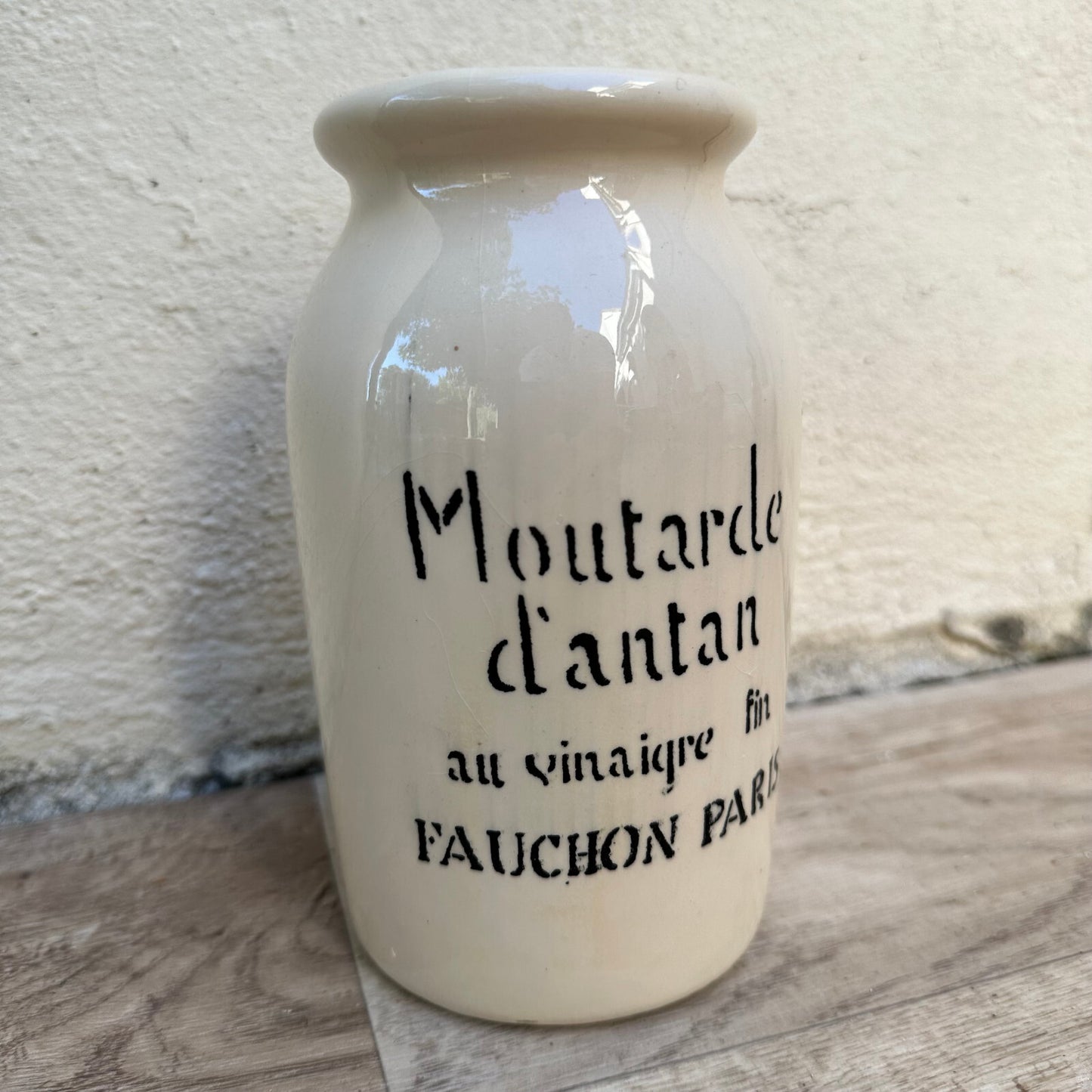 Vintage French Fauchon Paris Mustard Pot Stoneware Crock Jar 02112310 Fauchon