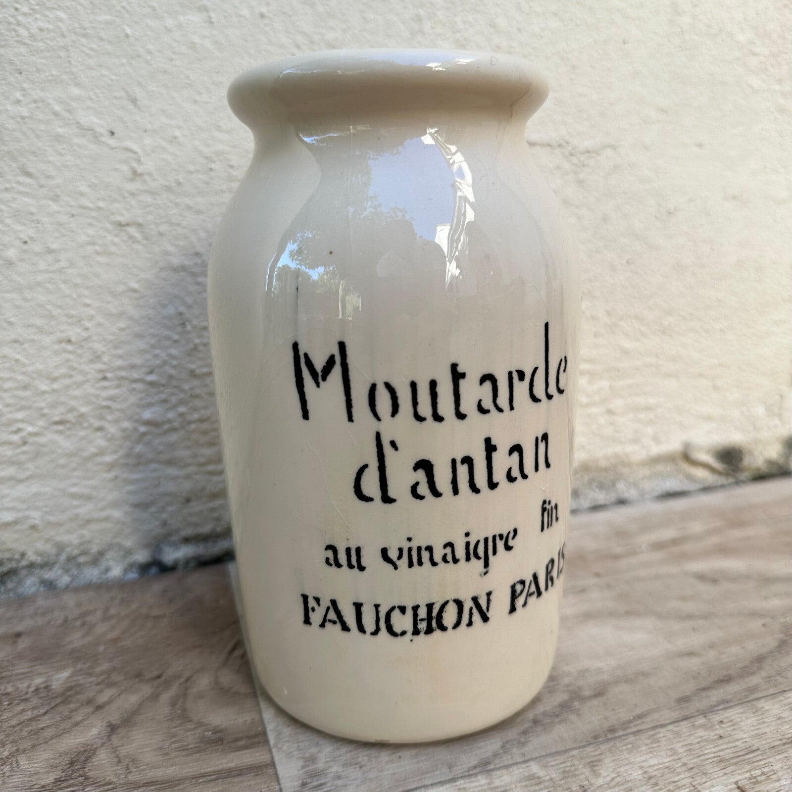 Vintage French Fauchon Paris Mustard Pot Stoneware Crock Jar 02112310 Fauchon