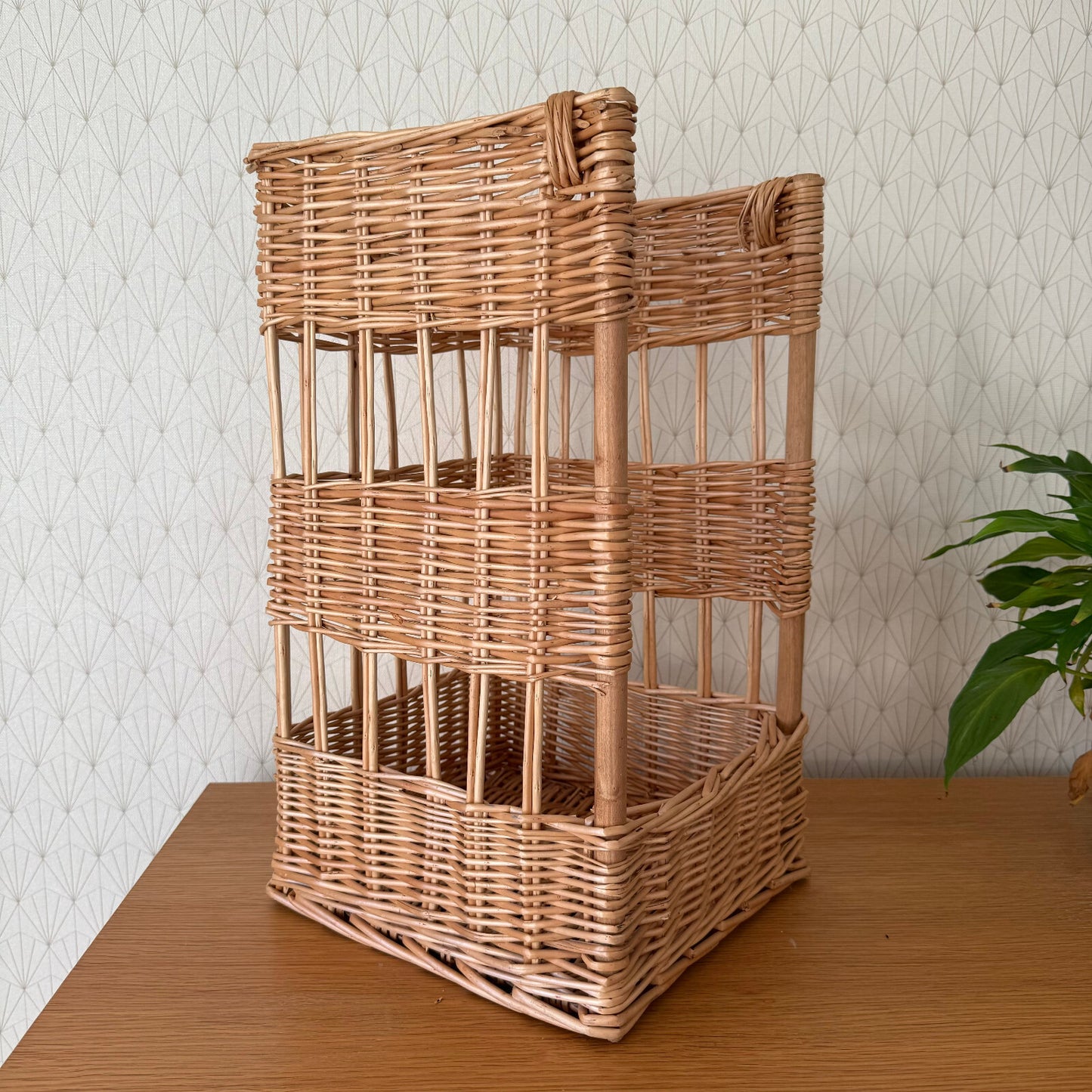 French Vintage Wicker Bread Basket 3-Tier Baguette Display Bakery 0211244 Fleamarketfrance