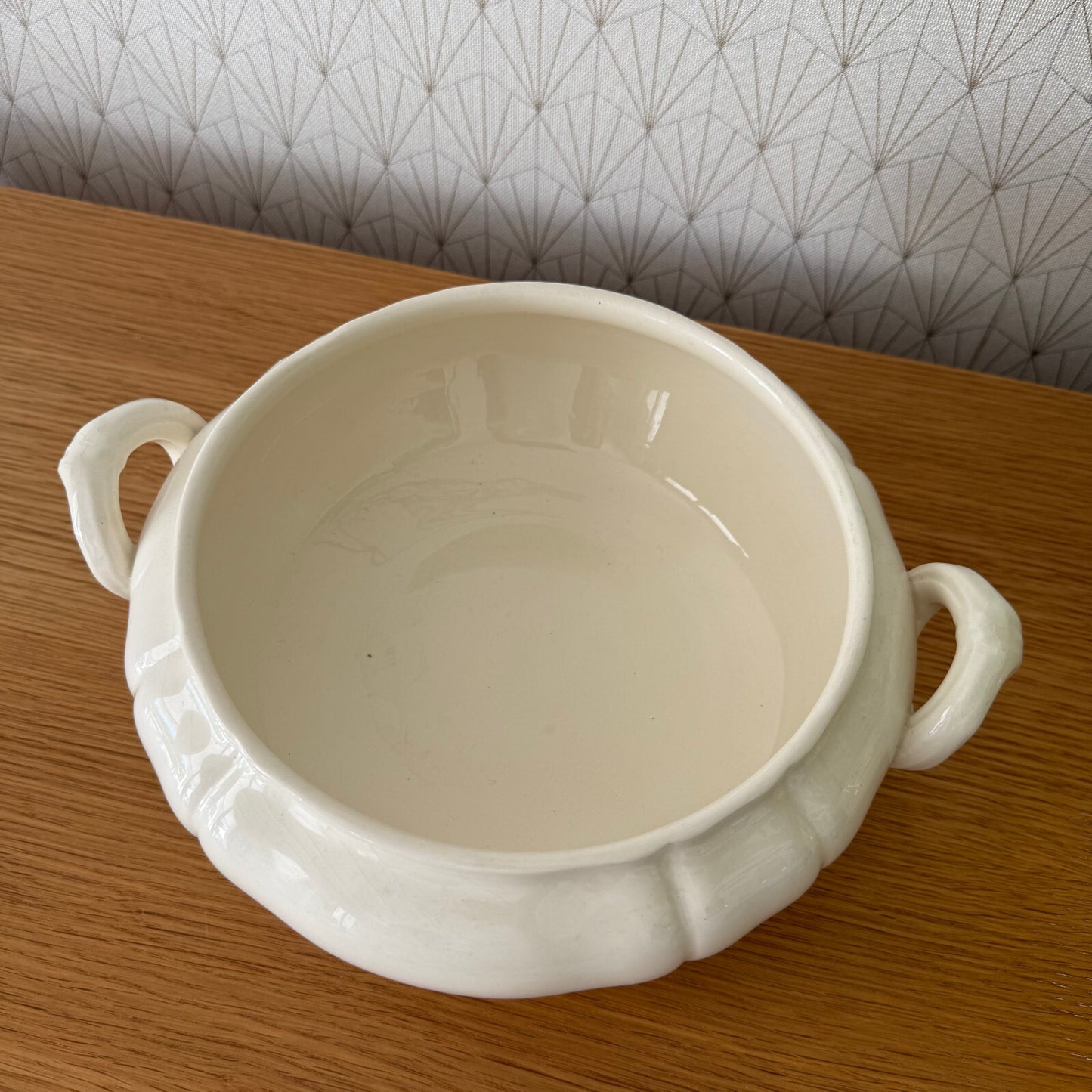 French Tureen Earthenware White Fruits Bowl Terre De Fer Villeroy Boch 0405255