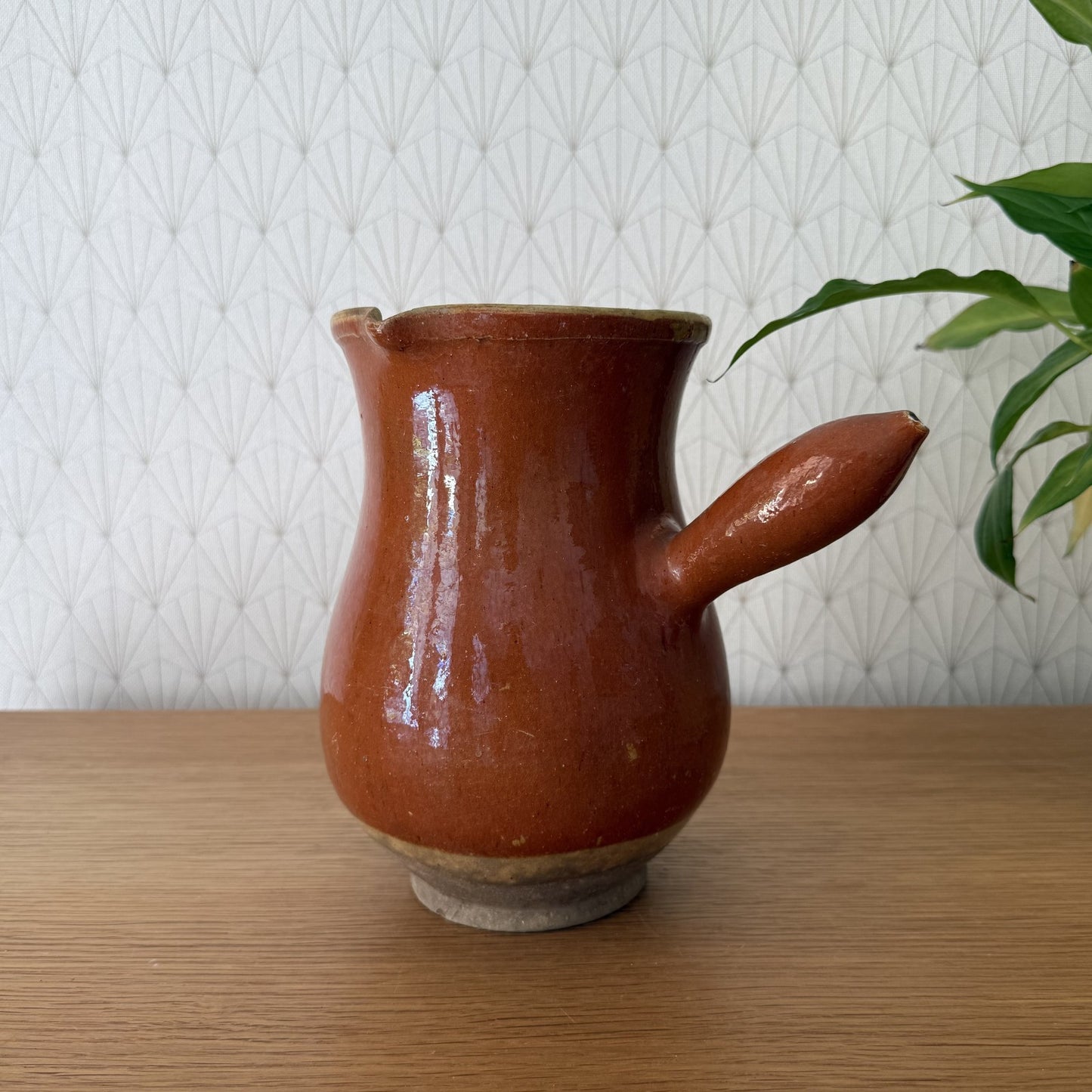 VINTAGE FRENCH GLAZED  STONEWARE TOUPIN COOKING POT 0409258