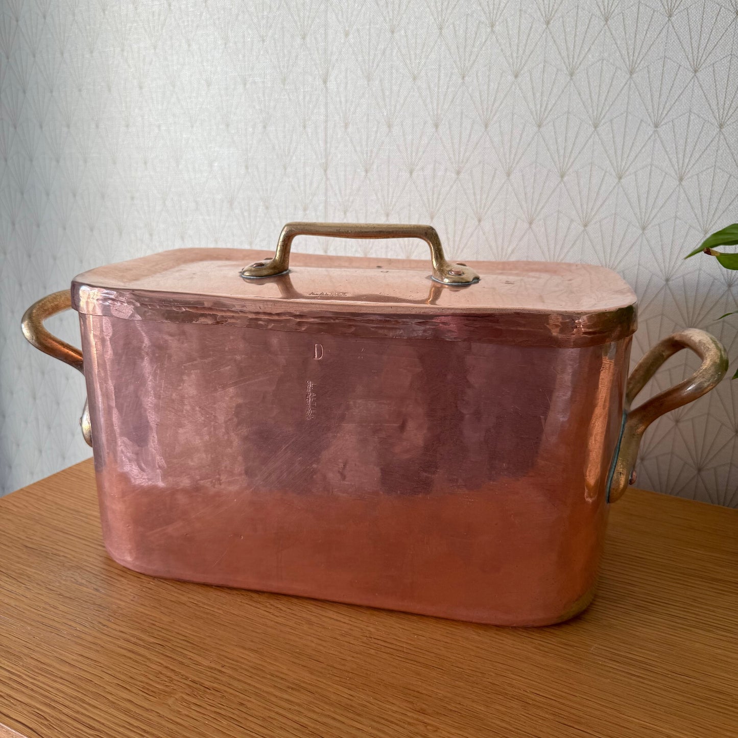 Antique ALTIER  dovetailed Daubiere French stock pot Copper Cookware 15" 1904259