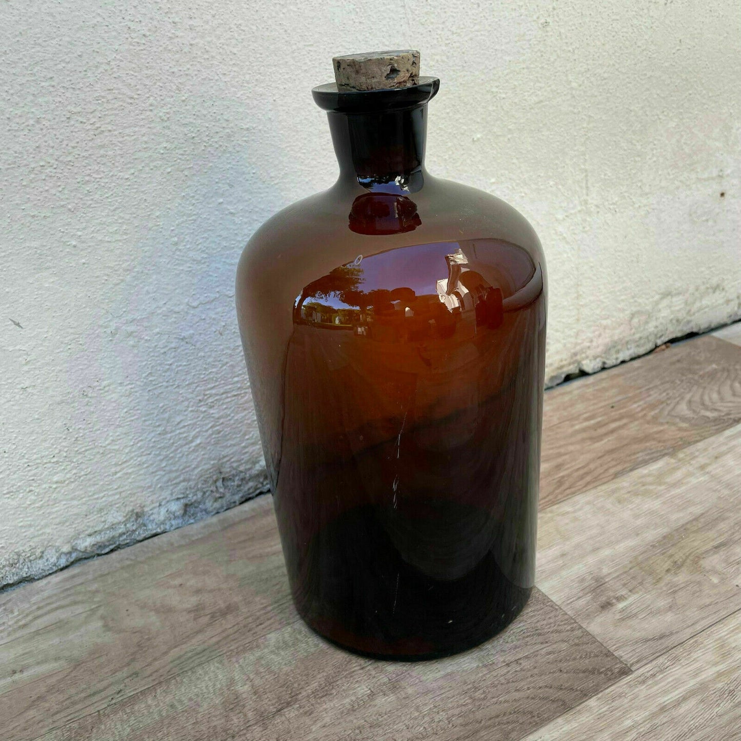 French Apothecary Bottle Amber Glass Hand Blown 1930s Vintage 26072127 Fleamarketfrance