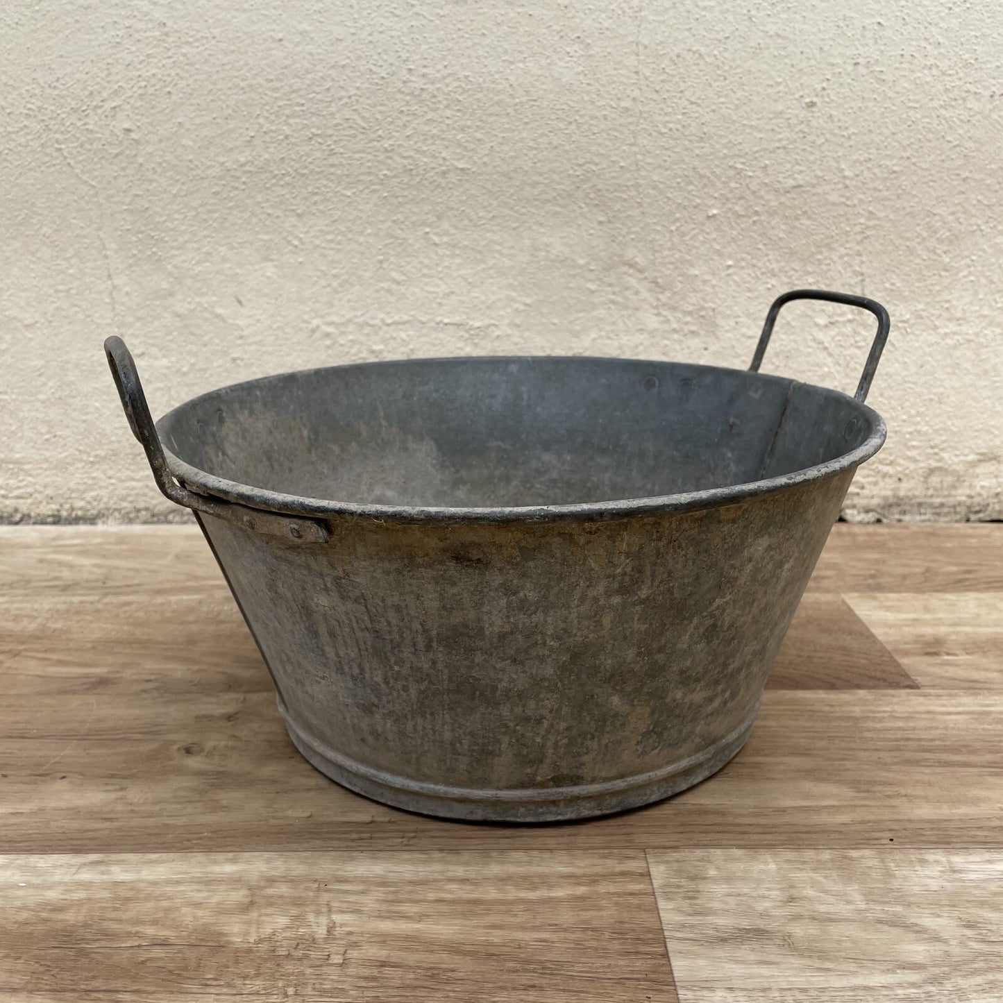 Vintage French Galvanized Zinc Wash Bucket Basin Potted Plant 18032511 Fleamarketfrance