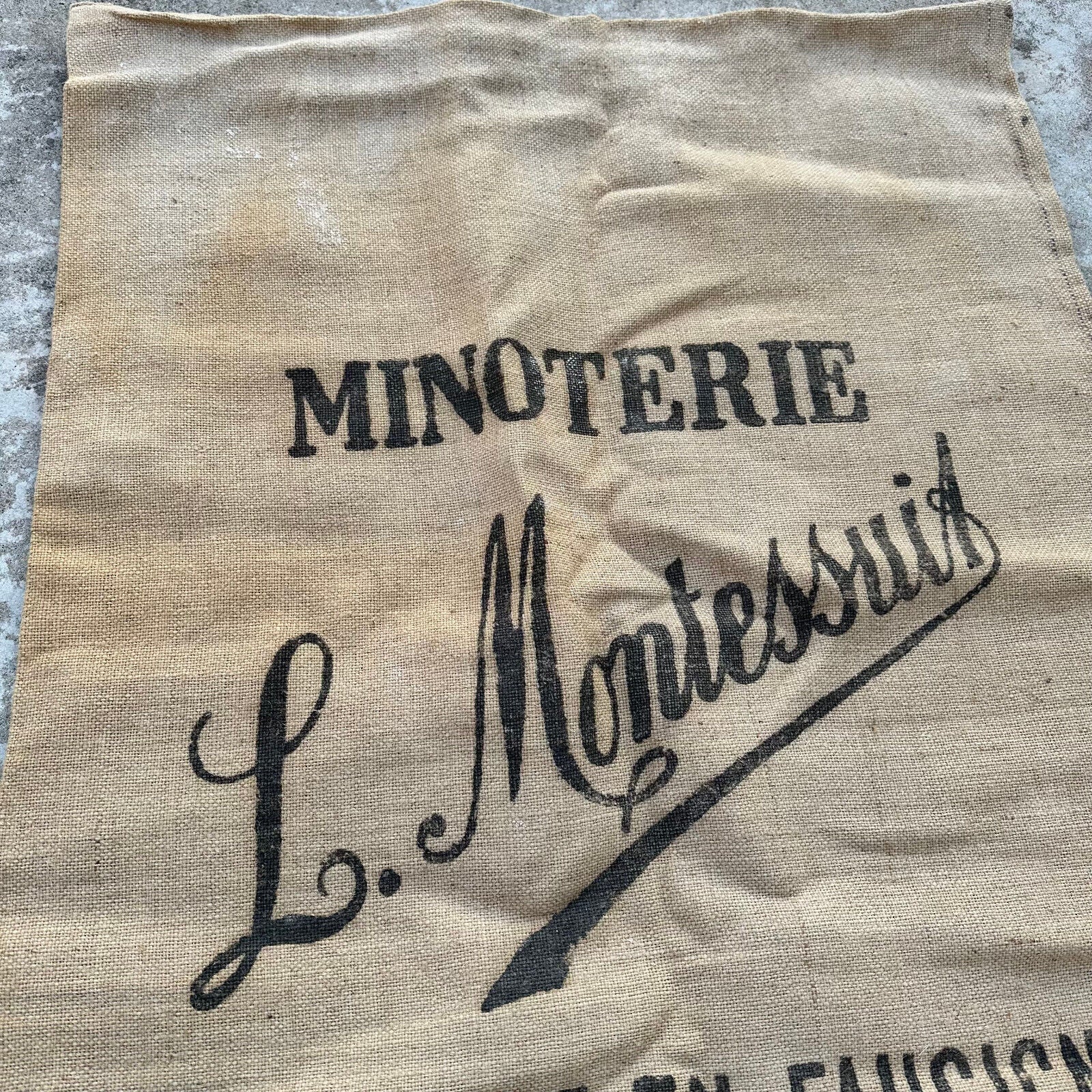 Vintage French Grain Cereal Flour Linen Bag 1710241 - Fleamarketfrance