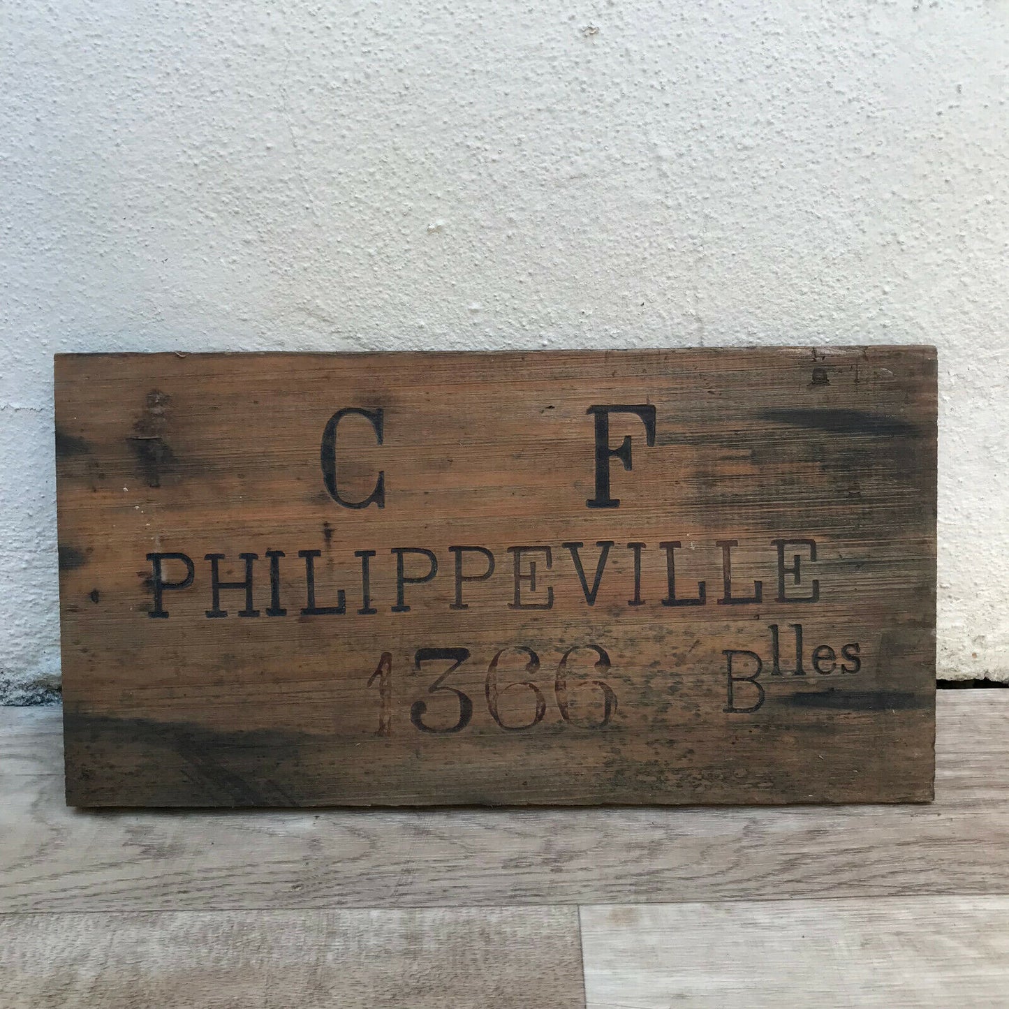 Wine Wood Crate Box Panel Vintage French wall sign PHILIPPEVILLE  0803226 - Fleamarketfrance