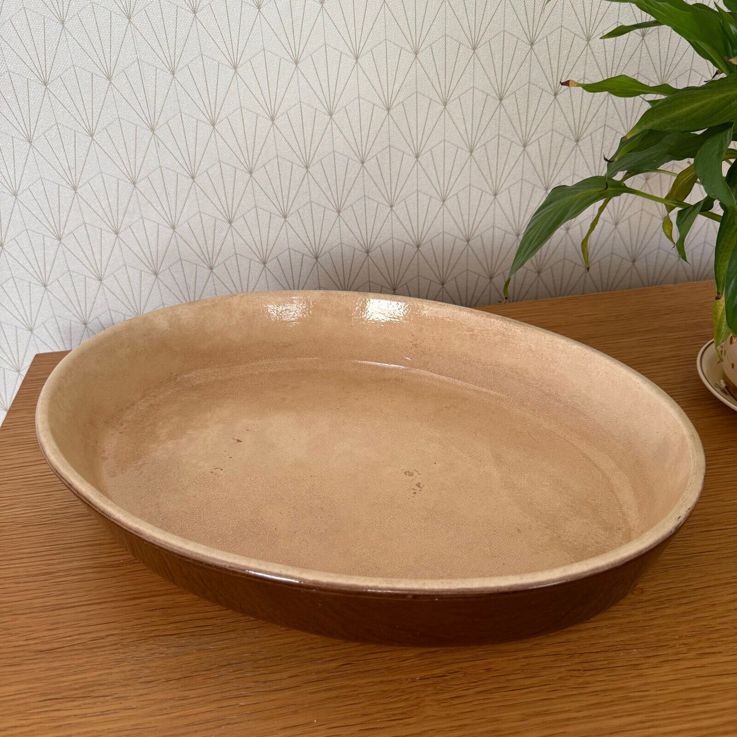 Vintage La Bourguignonne France Handmade French Bakeware 17.5” gratin 11112411 La Bourguignonne France