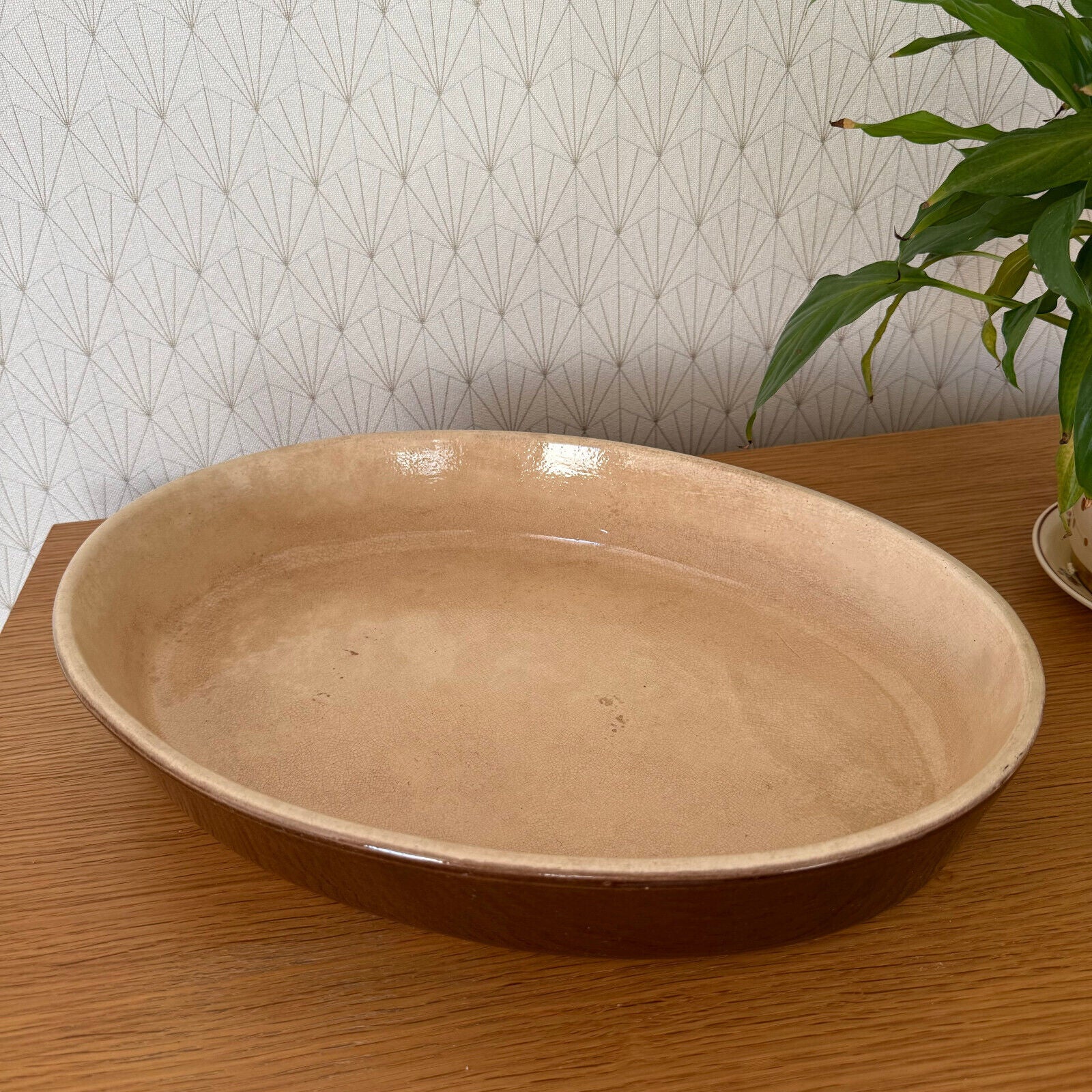 Vintage La Bourguignonne France Handmade French Bakeware 17.5” gratin 11112411 La Bourguignonne France