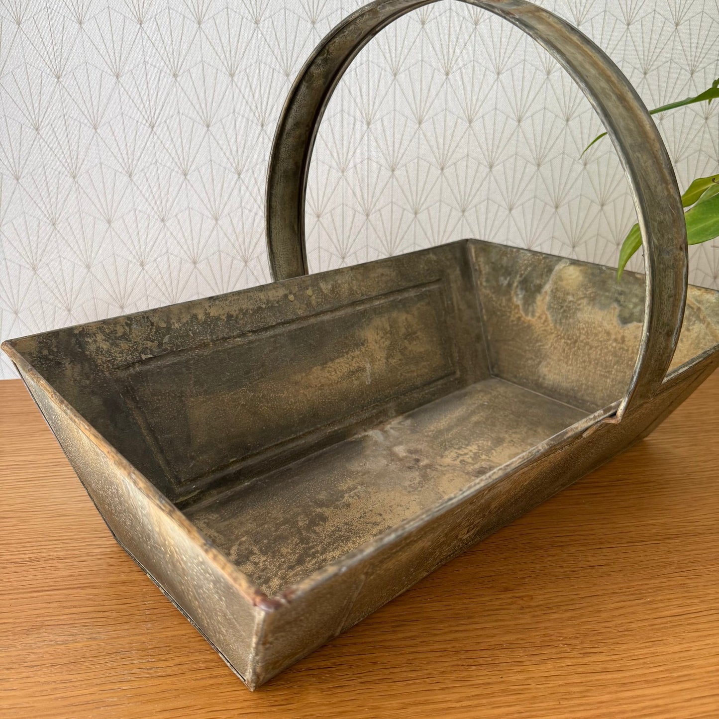 French Metal Basket Vintage Market Trug Handle Harvest Gathering 08072512 Fleamarketfrance