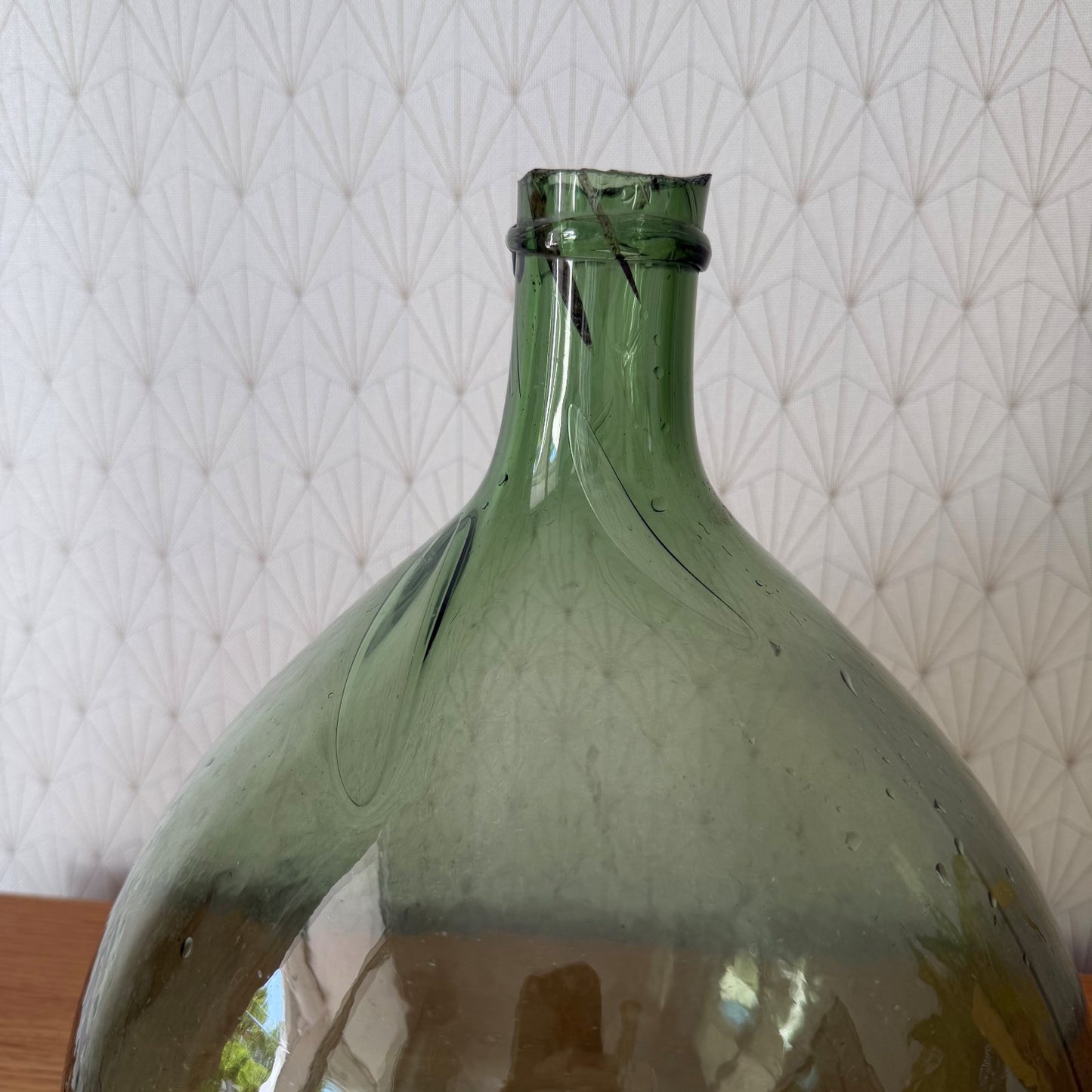 Antique French Dame Jeanne Green Glass Demijohn Wine Bottle 1107264 Fleamarketfrance