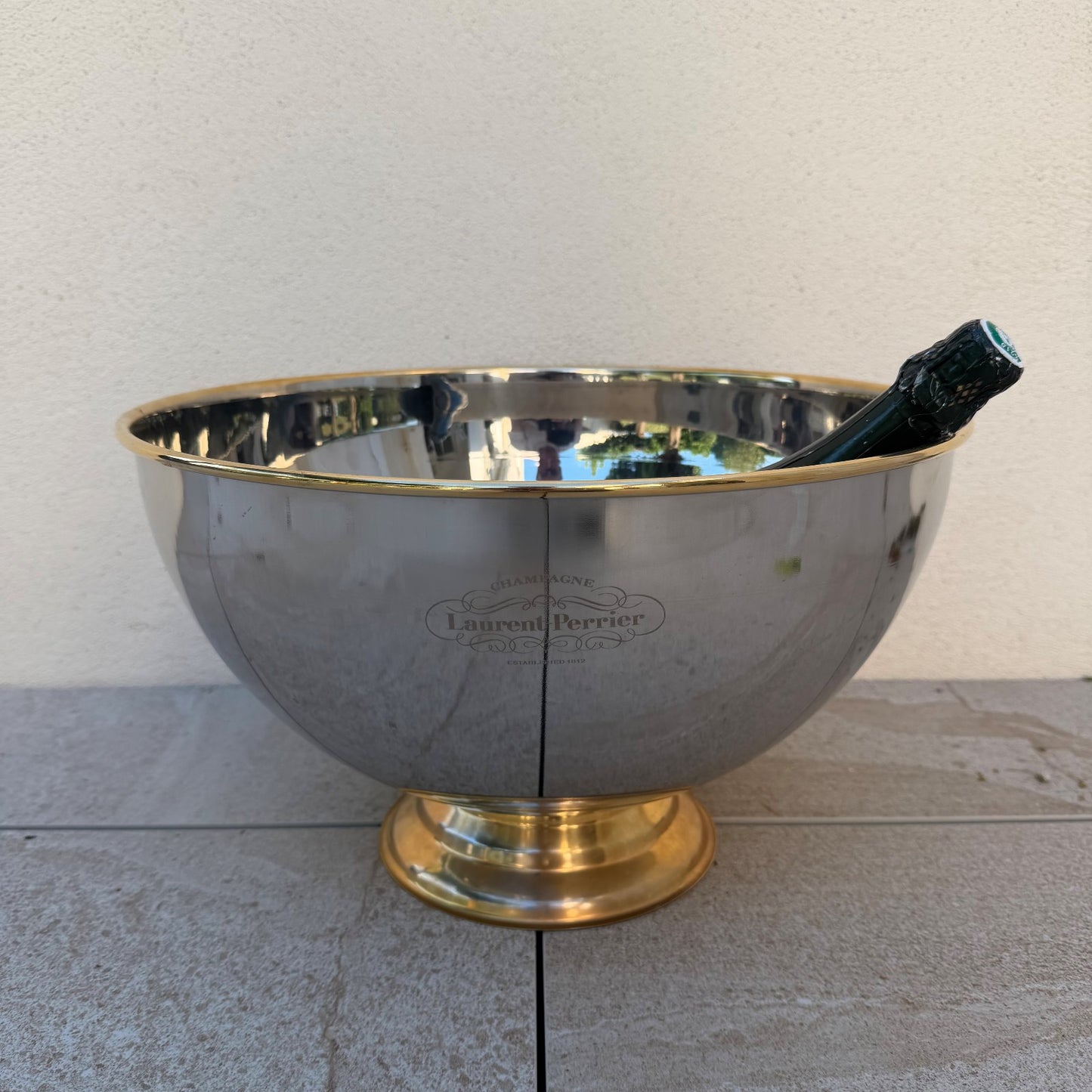 Laurent Perrier Champagne Ice Bucket French Stainless Steel Cooler 1506261 Laurent-Perrier