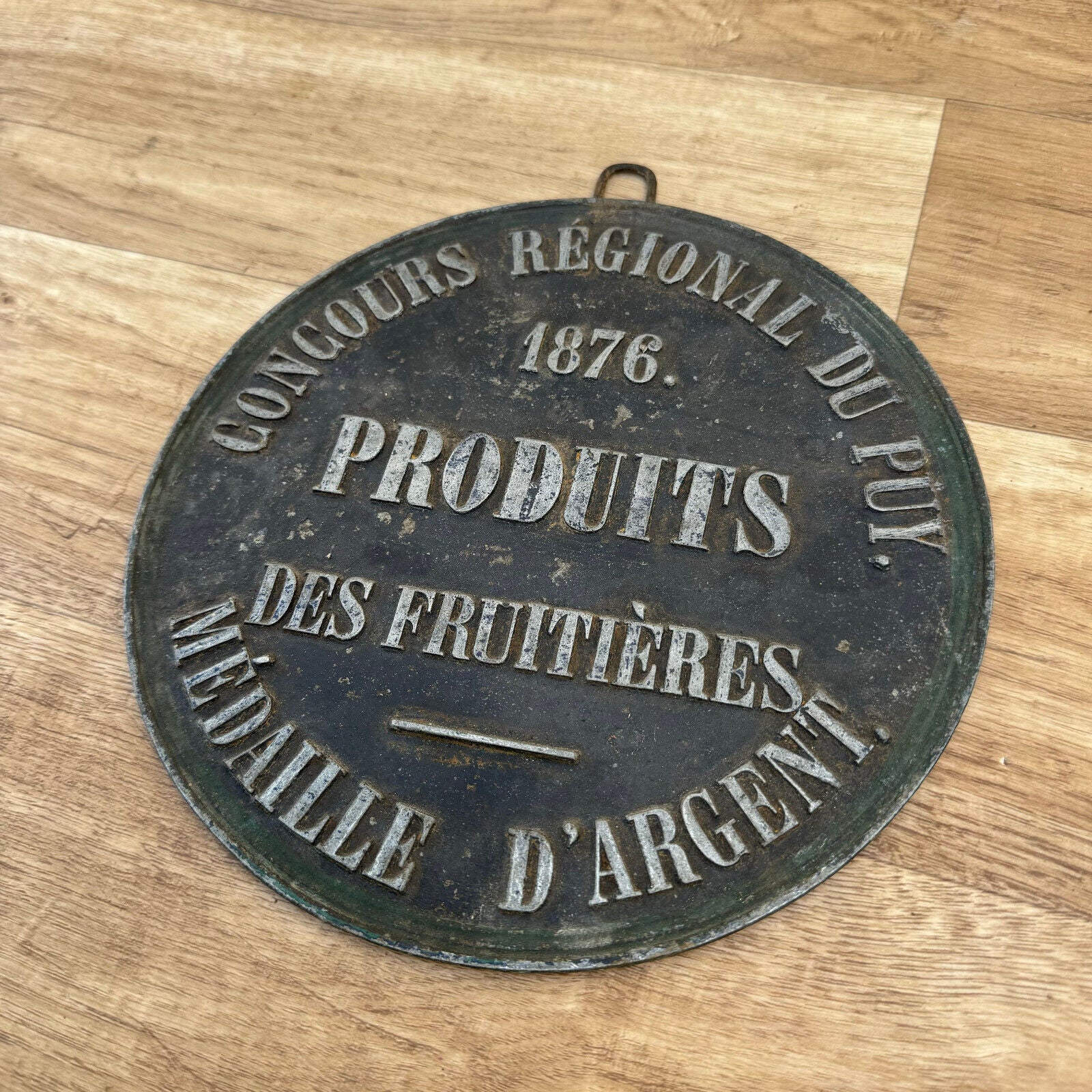 FRENCH VINTAGE AGRICULTURE PLAQUE TROPHY AWARD ANIMALS PRIZE SIGN 1876 0309243 - Fleamarketfrance