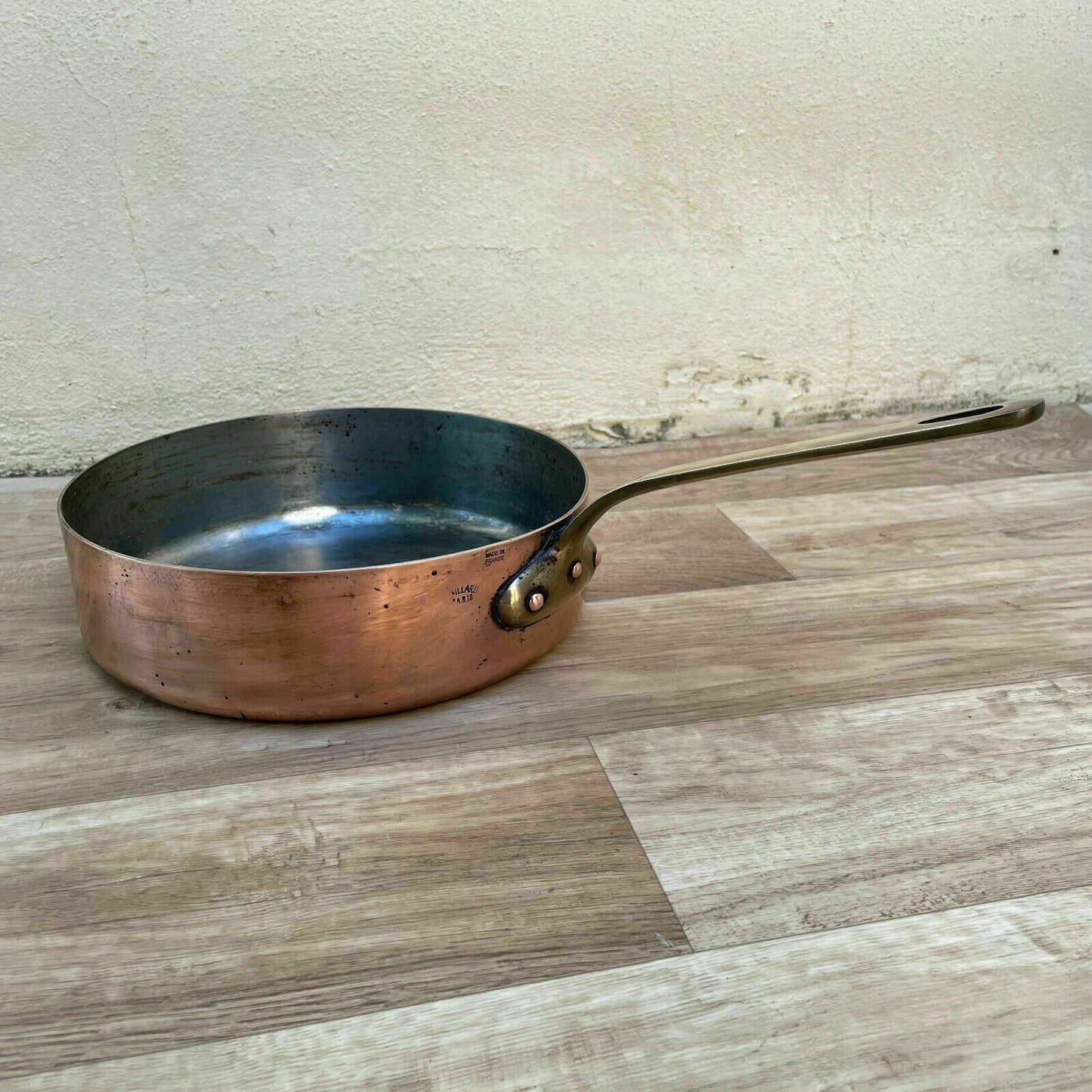 Gaillard Paris France saute Pan 9 1/2" Vtg Copper Cookware 0310216 - Fleamarketfrance