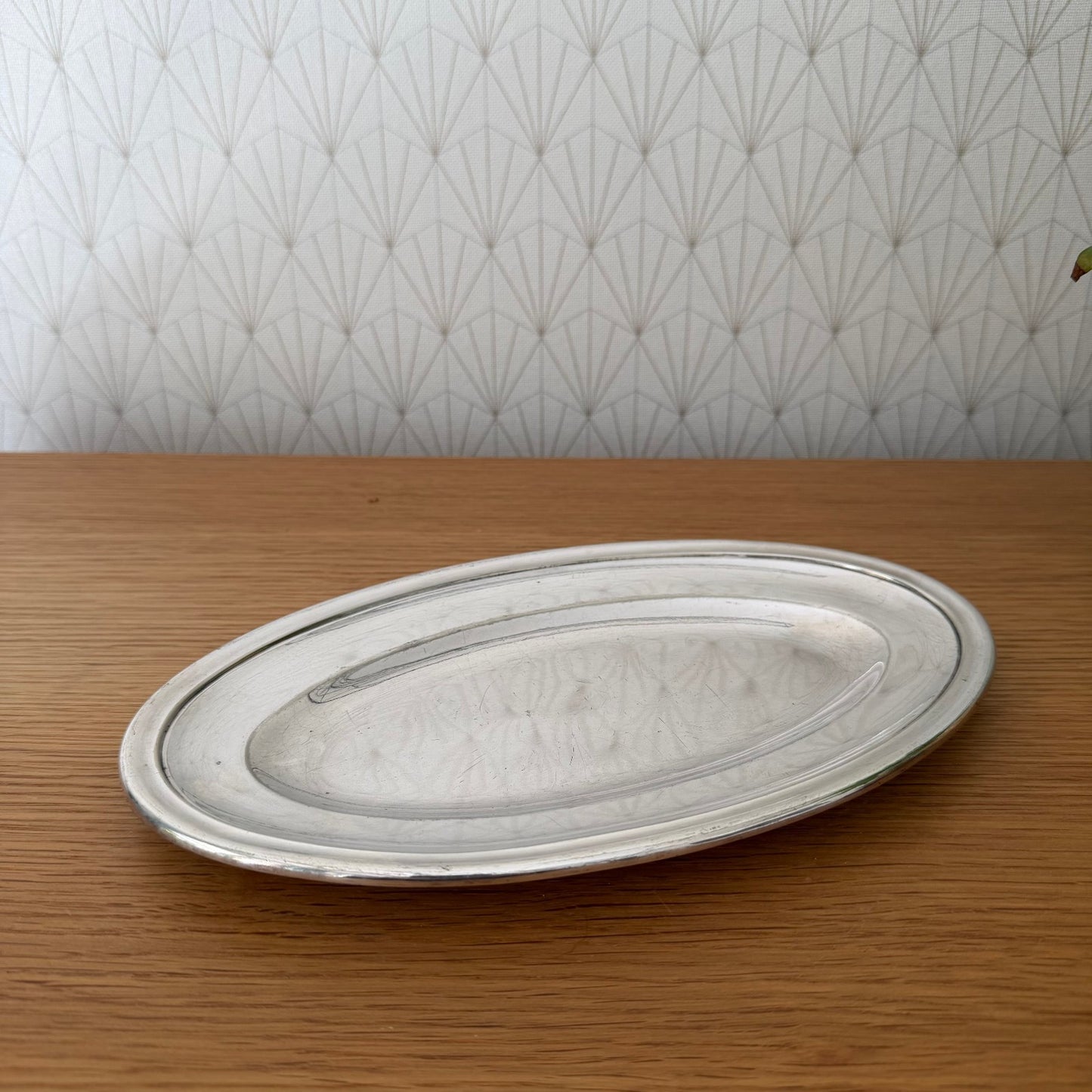 French Vintage brasserie silverplate Serving Tray ovale 2010257